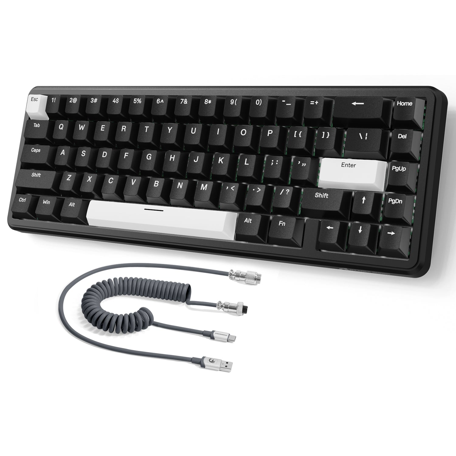 Teclado con interruptor magnético y disparador rápido ATTACK SHARK X65 HE con cable en espiral de 8 KHz