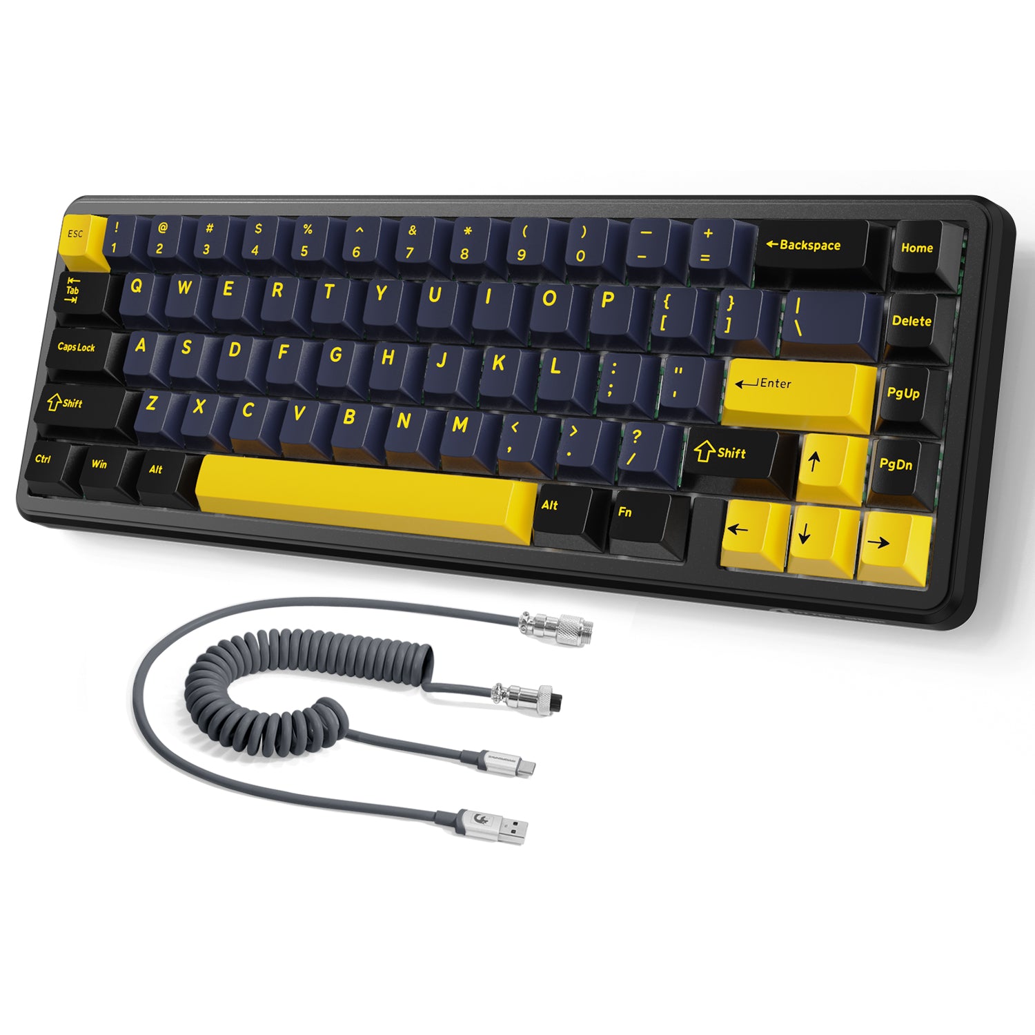 Teclado con interruptor magnético y disparador rápido ATTACK SHARK X65 HE con cable en espiral de 8 KHz