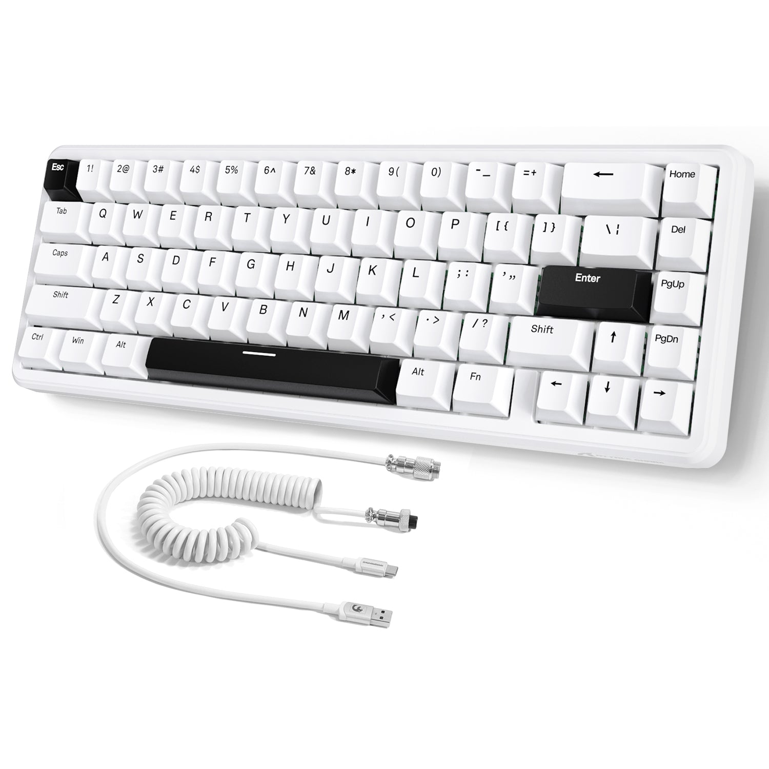 Teclado con interruptor magnético y disparador rápido ATTACK SHARK X65 HE con cable en espiral de 8 KHz