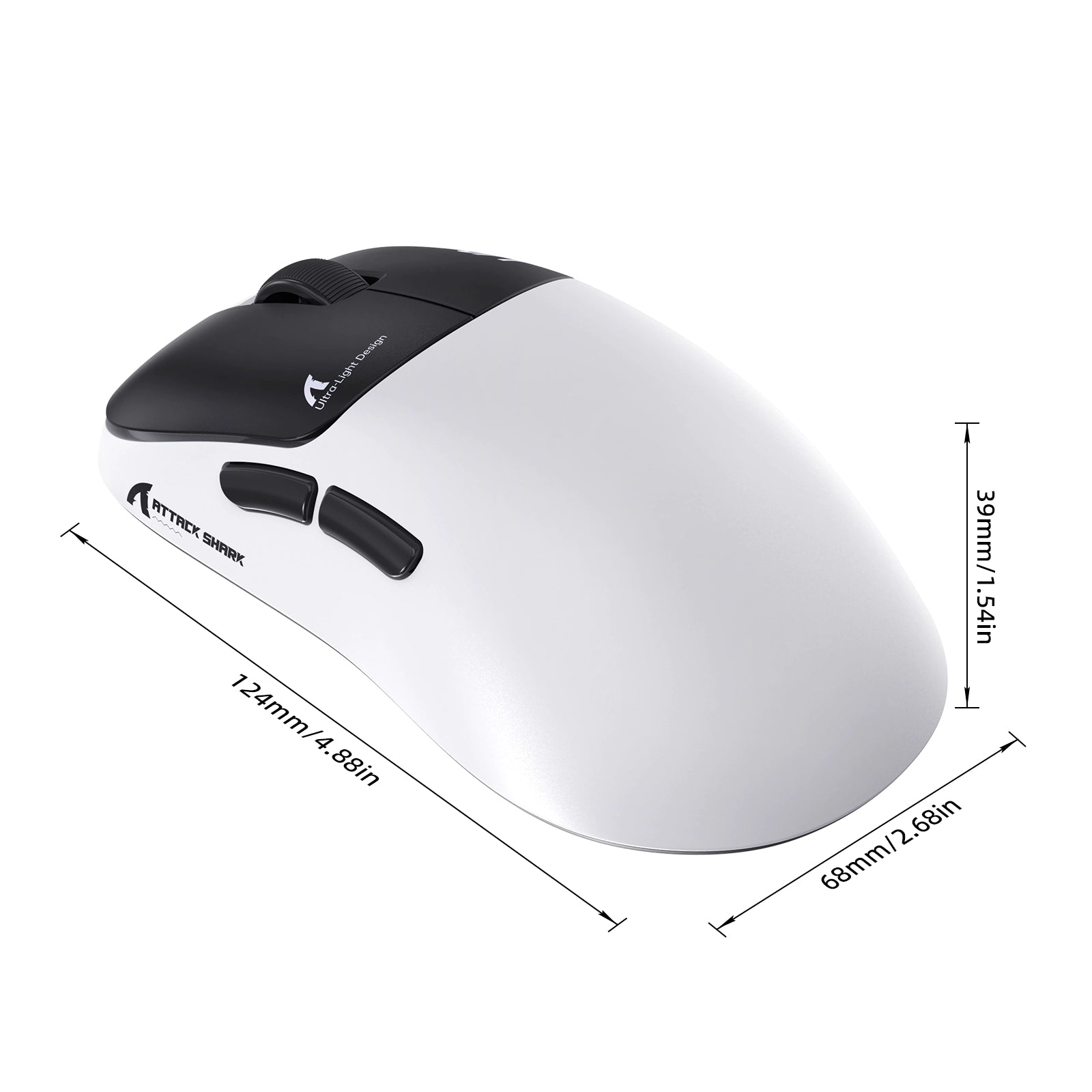 ATTACK SHARK V2 AIR PAW3955MAX Ratón inalámbrico ergonómico para gaming