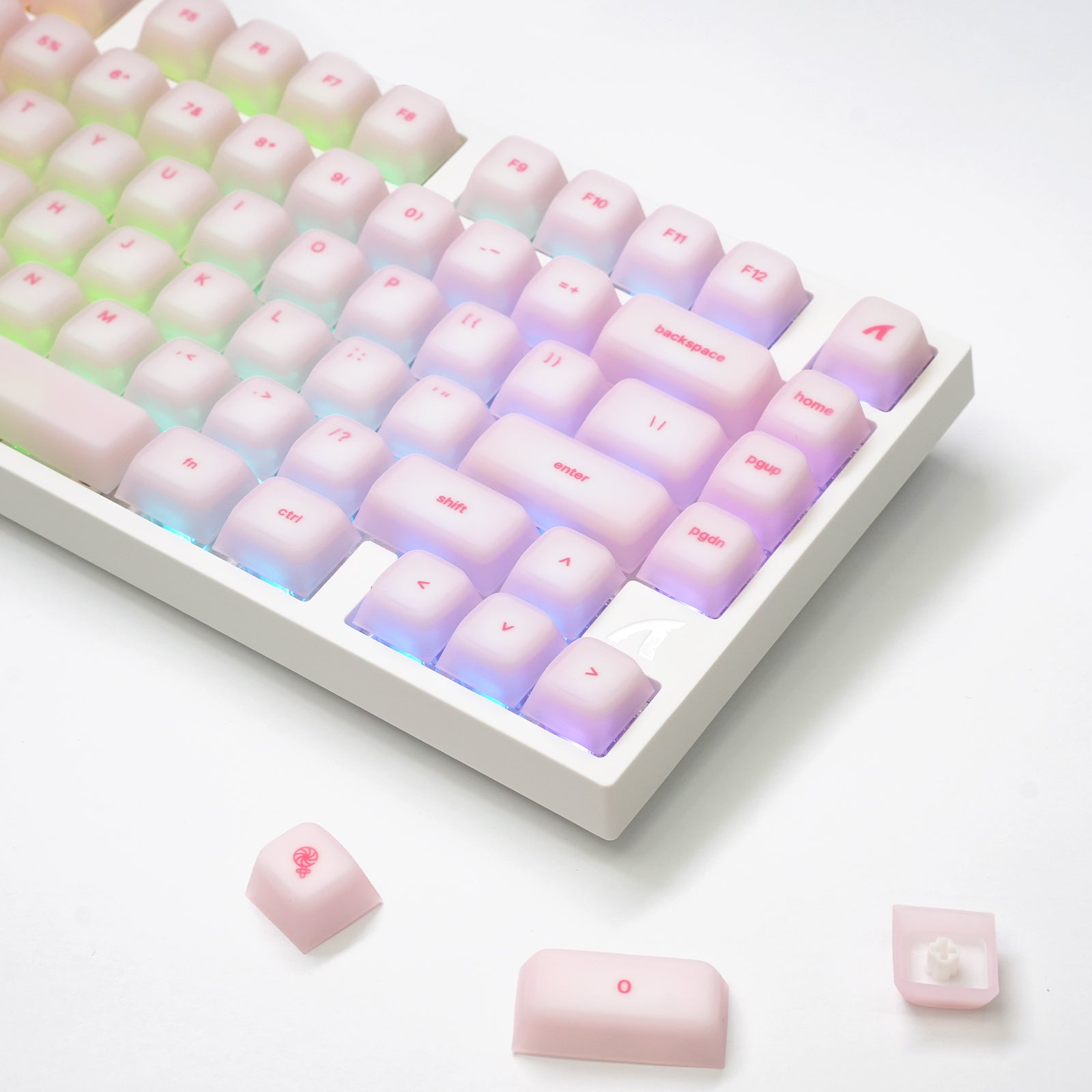 ATTACK SHARK SK01, juego de 113 teclas con teclas de silicona, perfil Cherry, ANSI, rosa