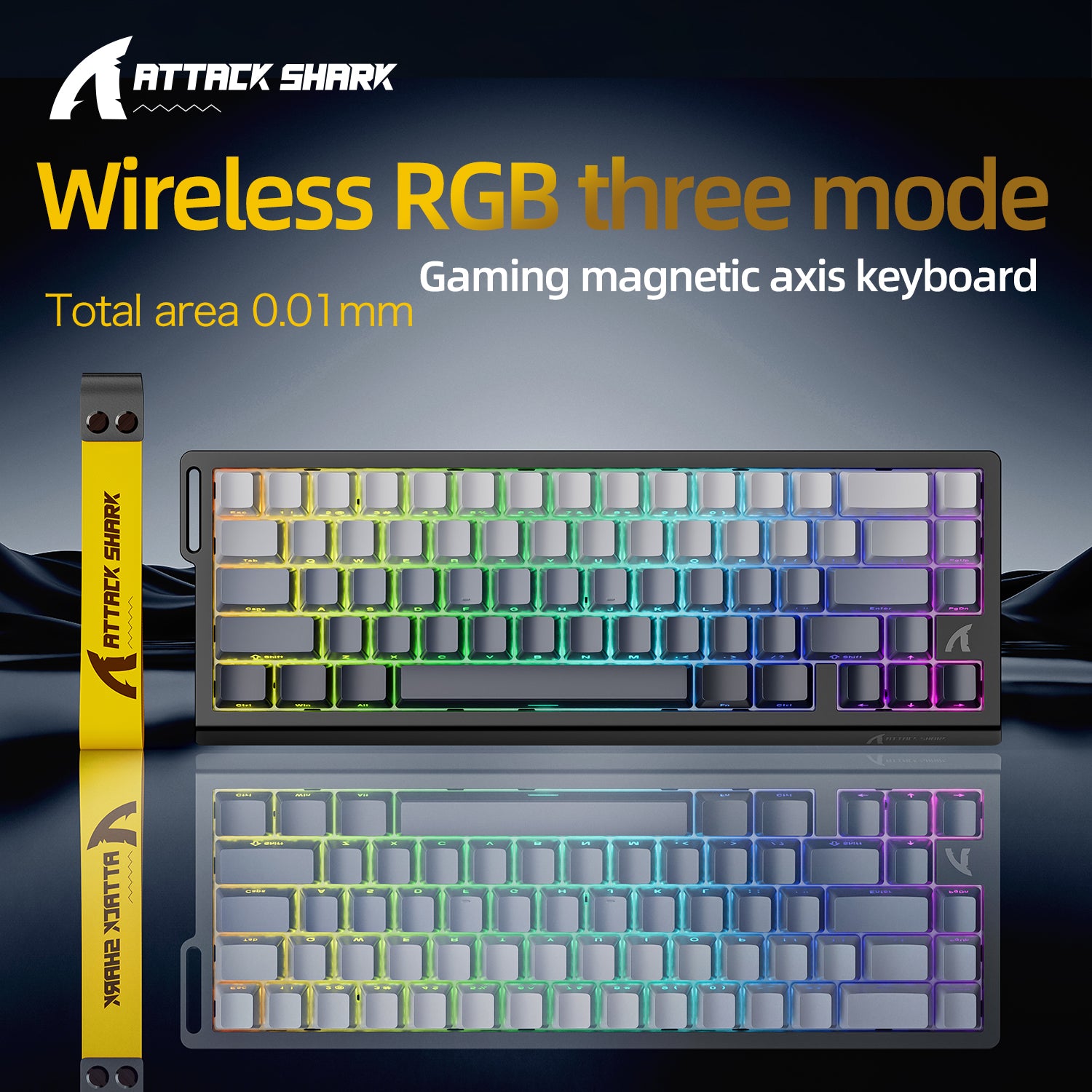 Teclado inalámbrico con gatillo rápido ATTACK SHARK X68PRO HE con interruptor magnético