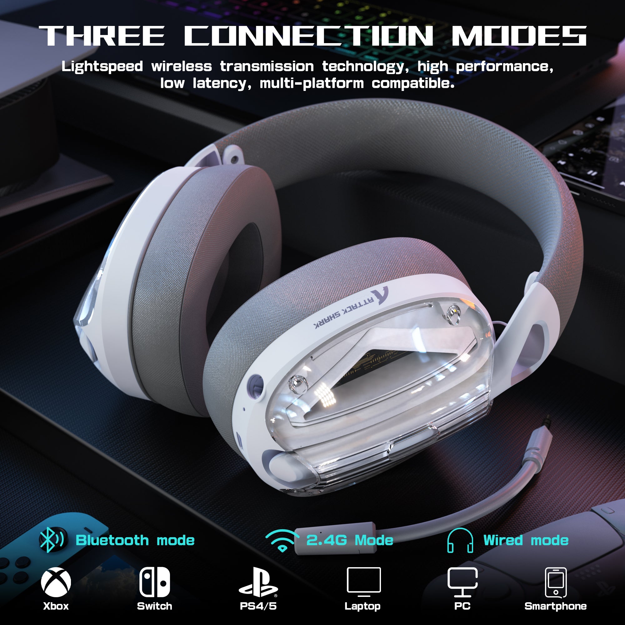 Auriculares para juegos ultraligeros de tres modos ATTACK SHARK L60
