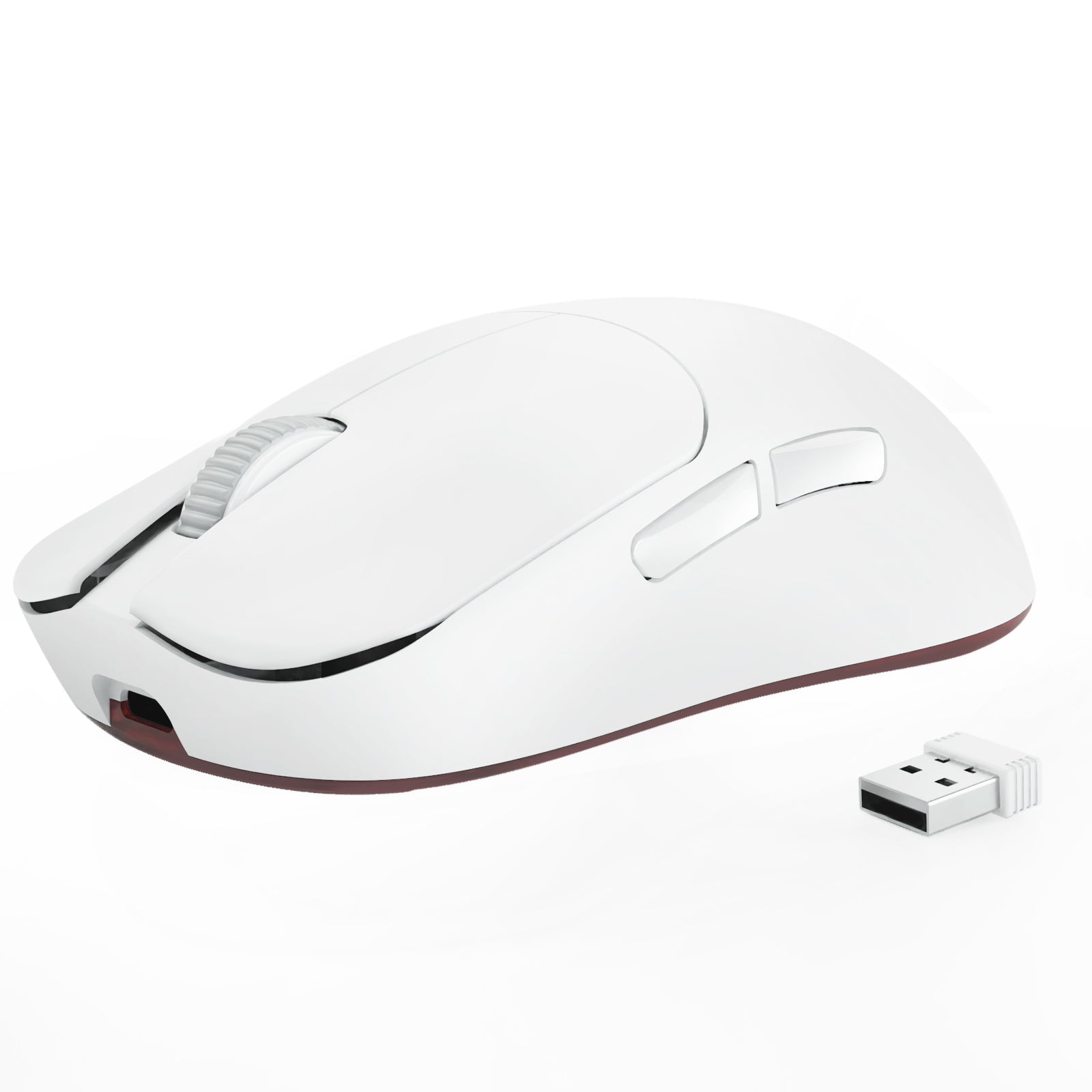 AJAZZ AJ099 Wireless Gaming Mouse in white with USB receiver