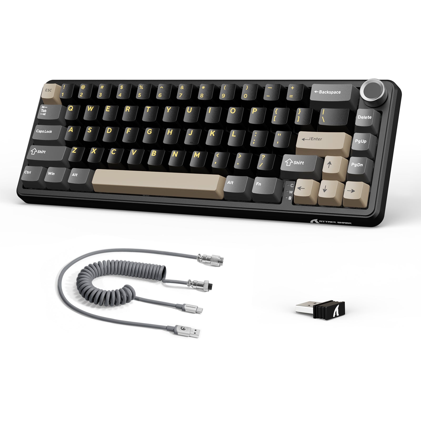 Teclado mecánico inalámbrico ATTACK SHARK X66 con cable en espiral de 8K