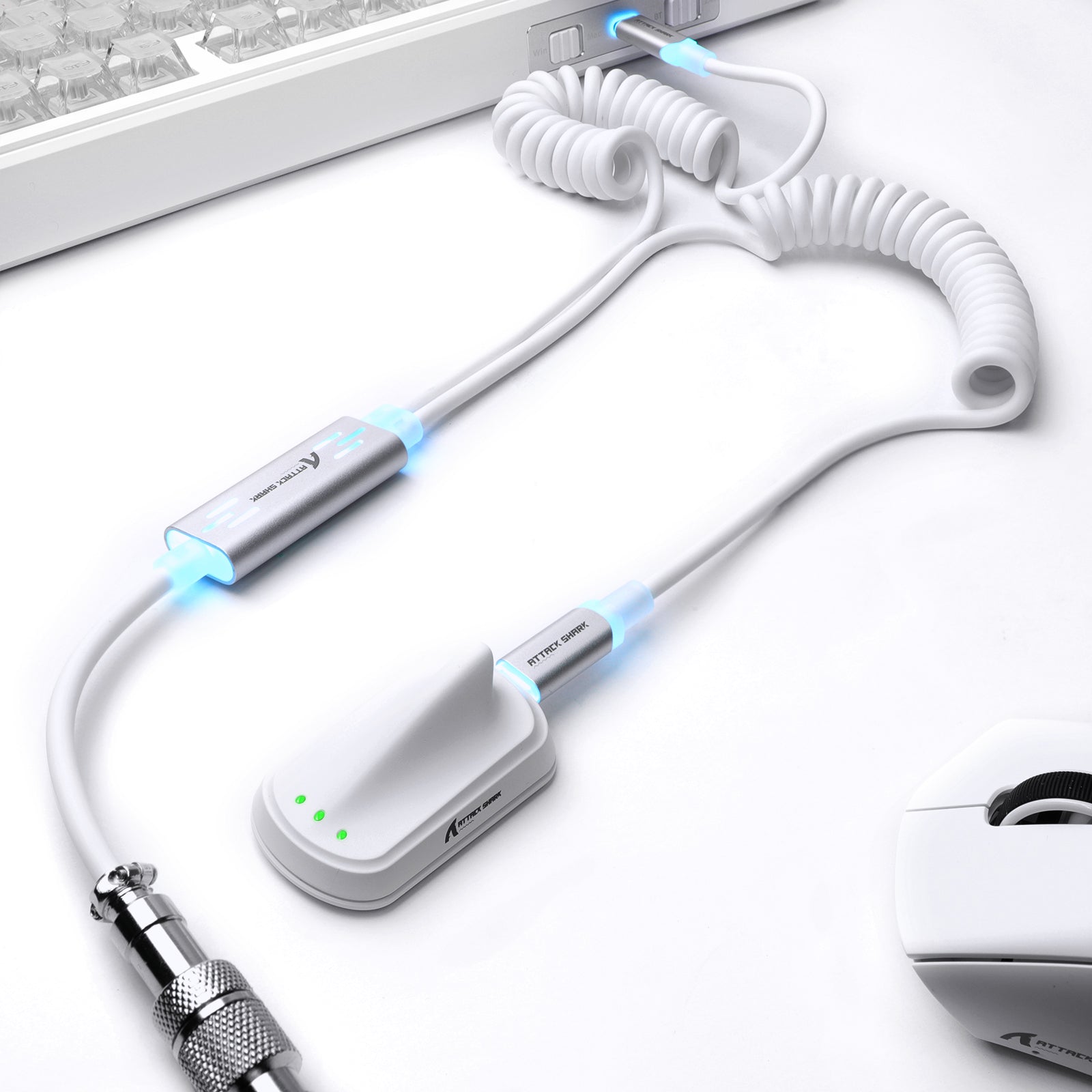 ATTACK SHARK C08 Cable de aviación personalizado 2 en 1 para teclados magnéticos de 8 kHz
