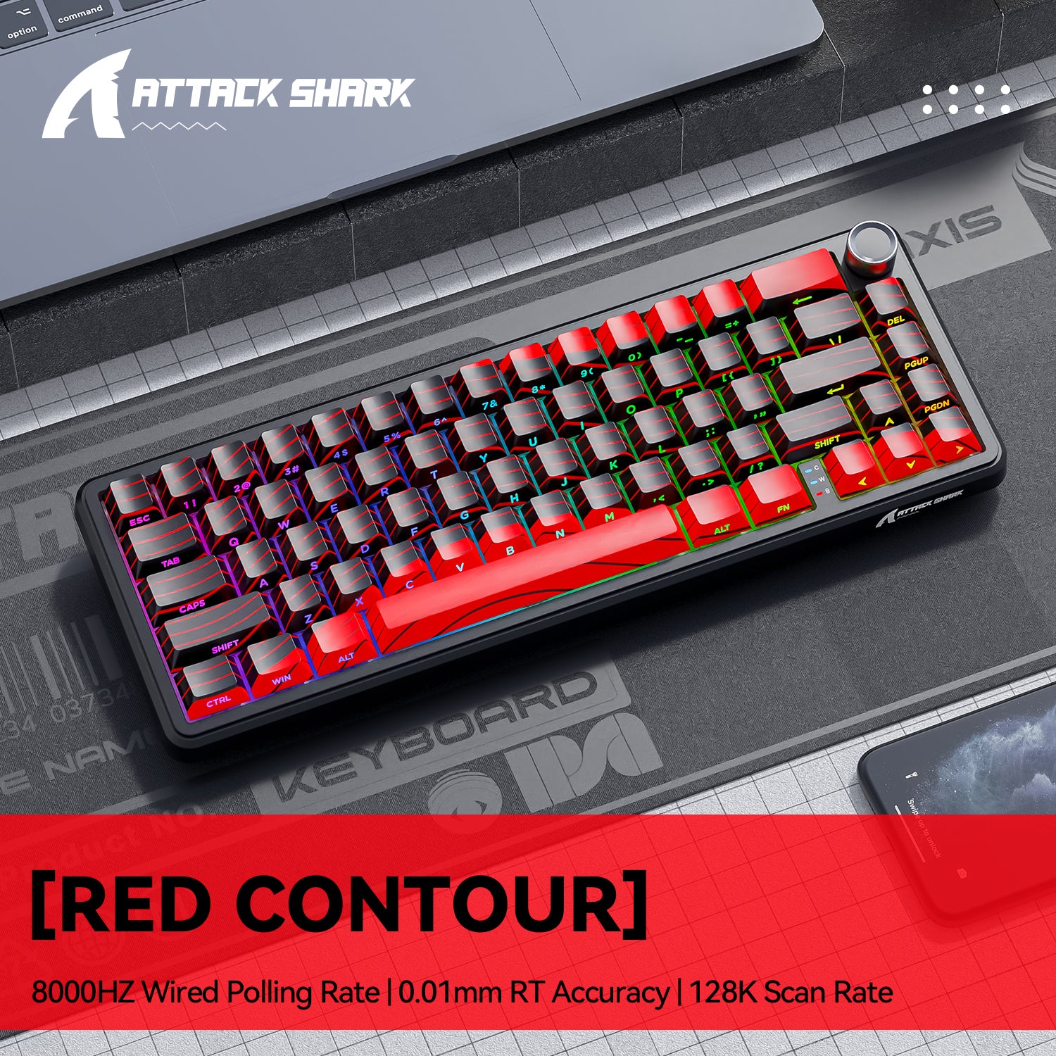 Teclado inalámbrico con gatillo rápido ATTACK SHARK X65PRO HE con interruptor magnético