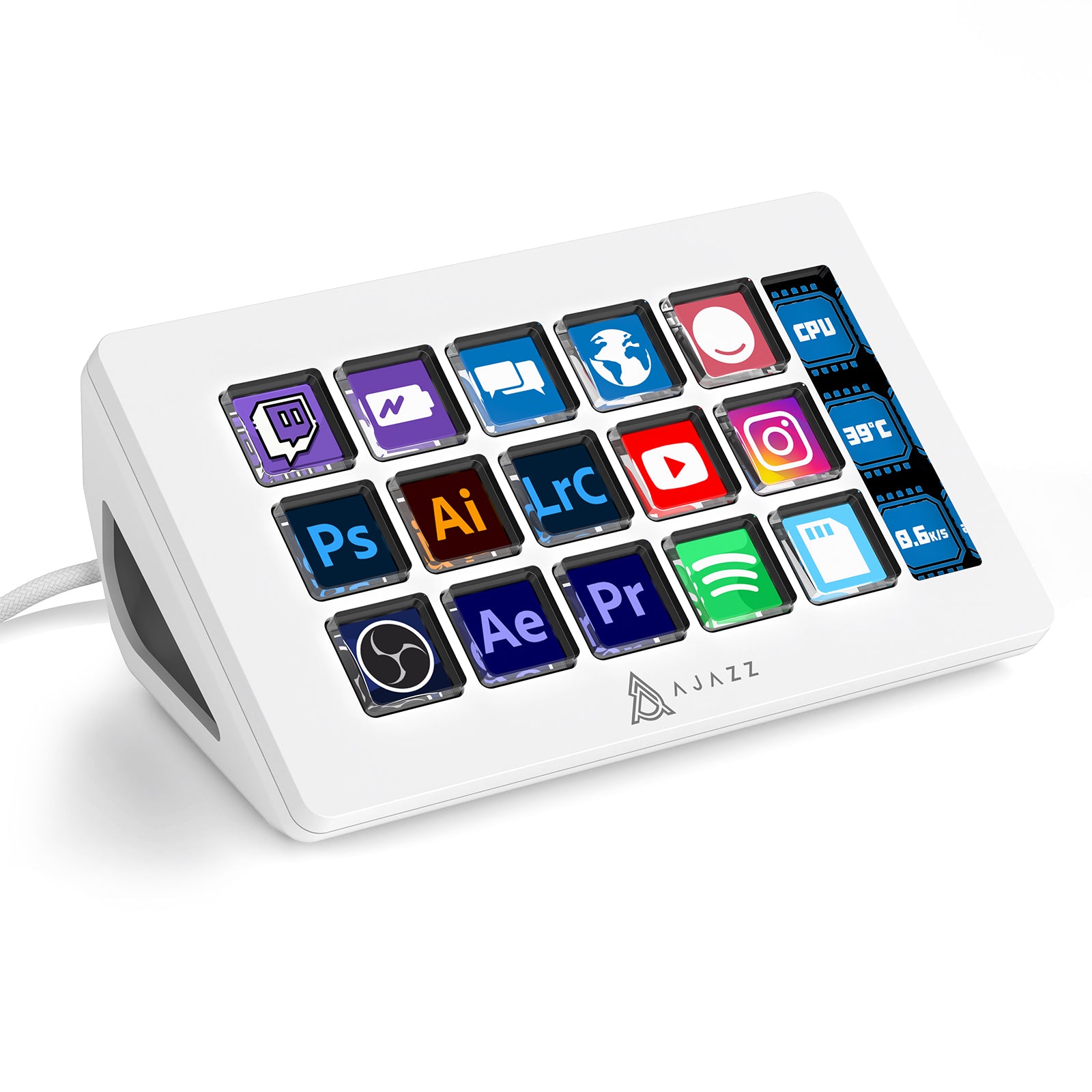 AJAZZ AKP153 Stream Deck with 15 customizable buttons for control