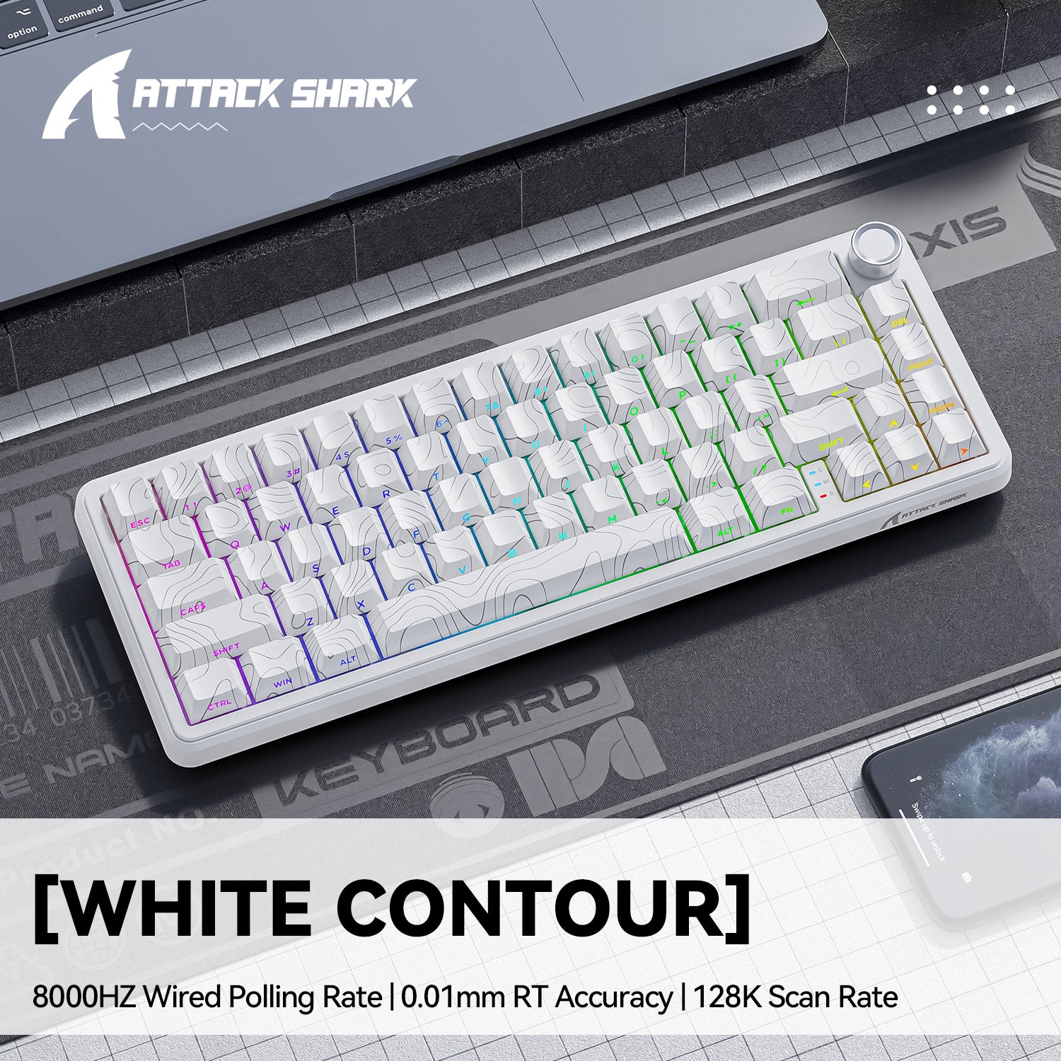 Teclado inalámbrico con gatillo rápido ATTACK SHARK X65PRO HE con interruptor magnético