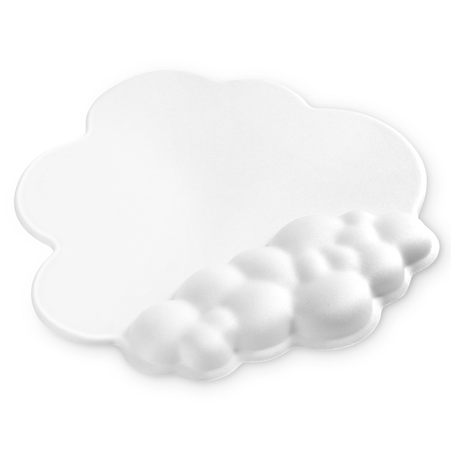 Cloud-shaped mouse pad with padded wrist rest for ergonomic support