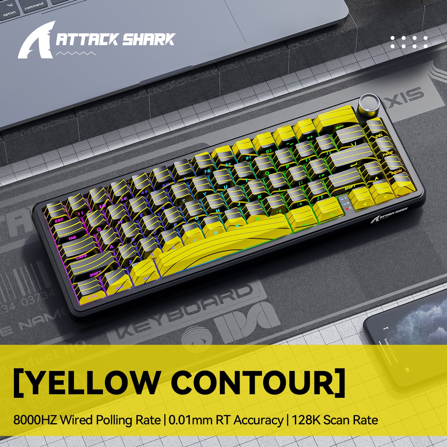 Teclado inalámbrico con gatillo rápido ATTACK SHARK X65PRO HE con interruptor magnético