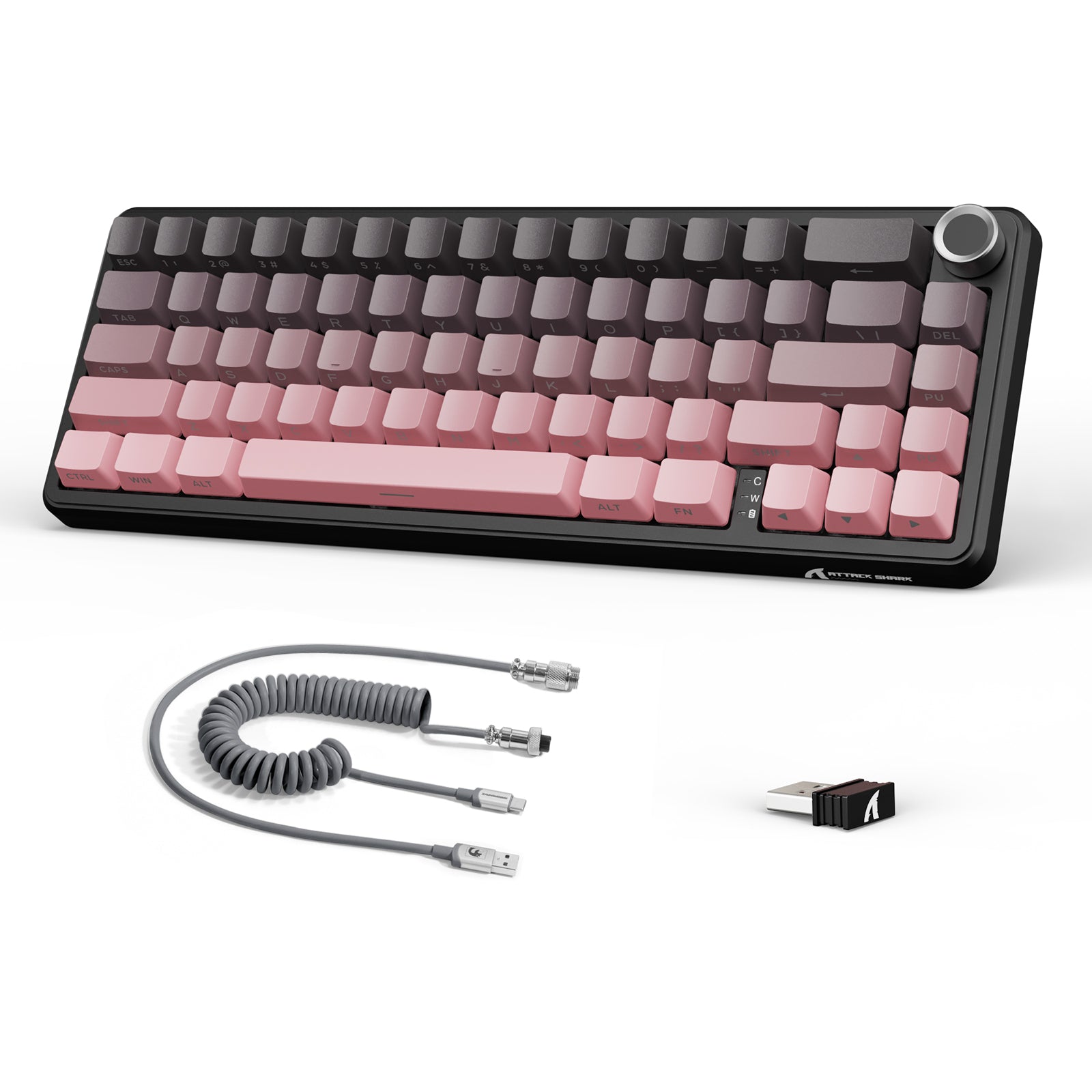 Teclado mecánico inalámbrico ATTACK SHARK X66 con cable en espiral de 8K