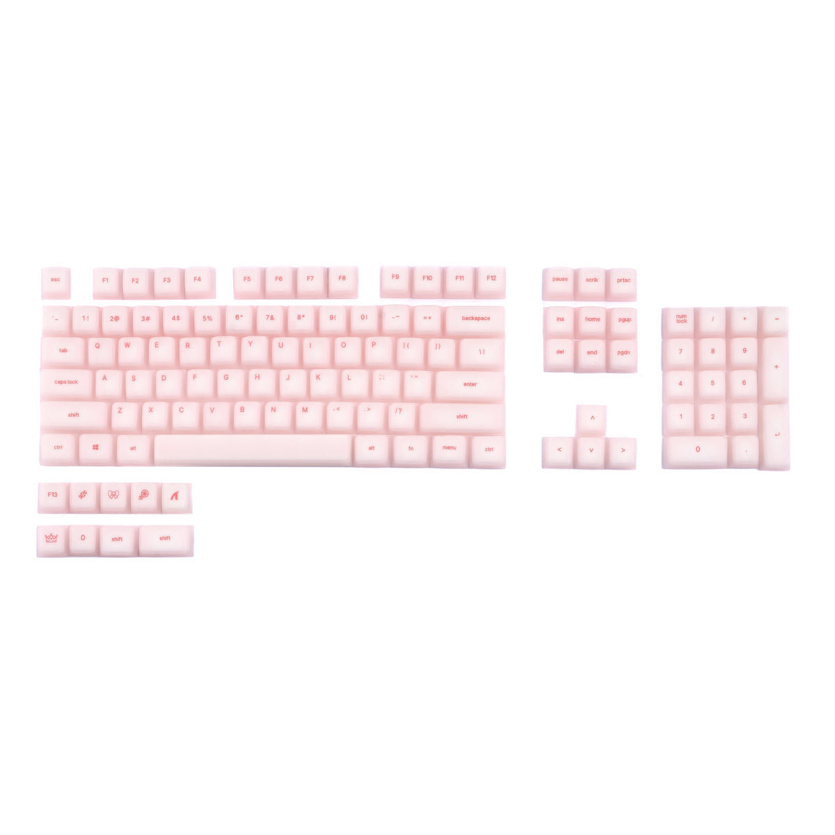 ATTACK SHARK SK01, juego de 113 teclas con teclas de silicona, perfil Cherry, ANSI, rosa