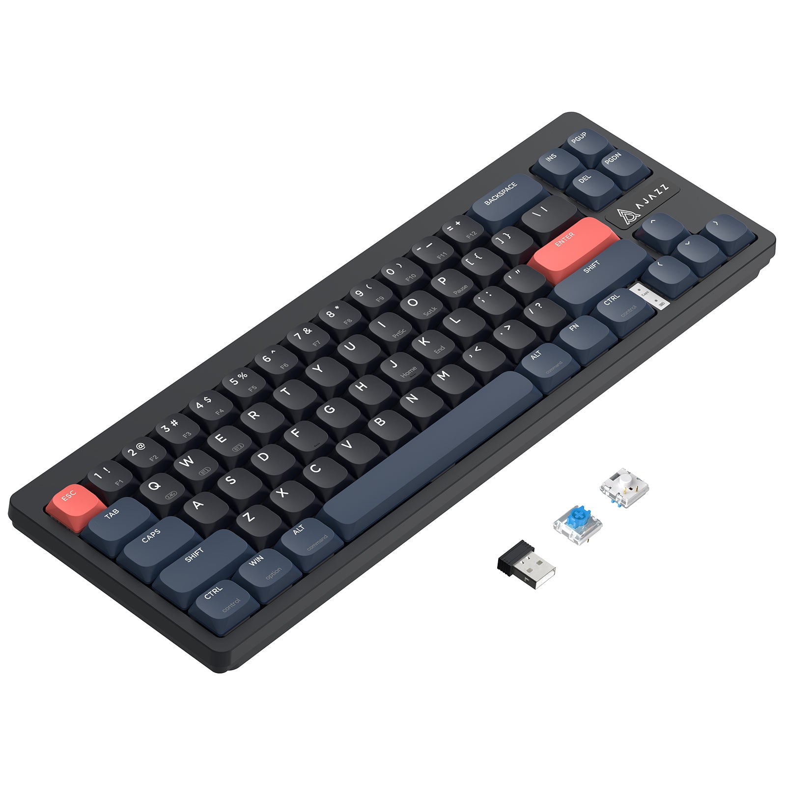 AKL680 low profile wireless mechanical keyboard with key switches and USB receiver