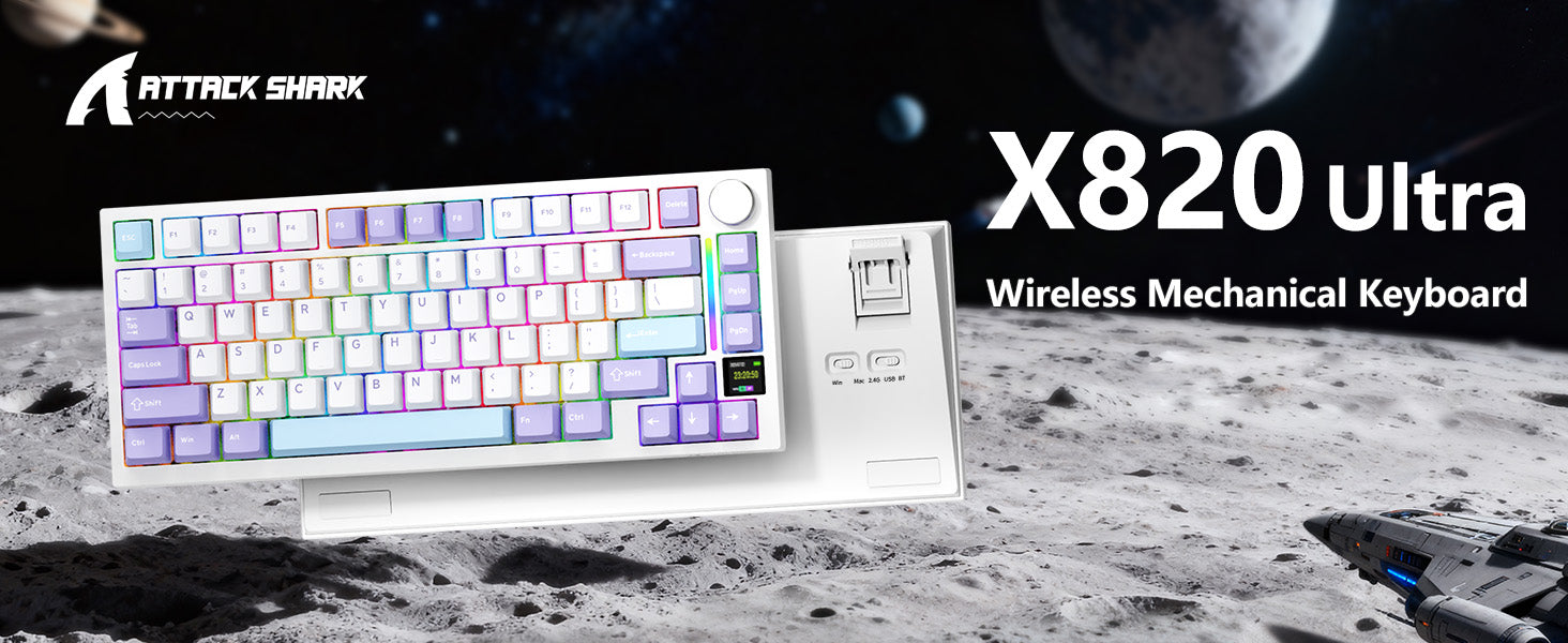 Teclado mecánico ultra trimodo ATTACK SHARK X820 con junta
