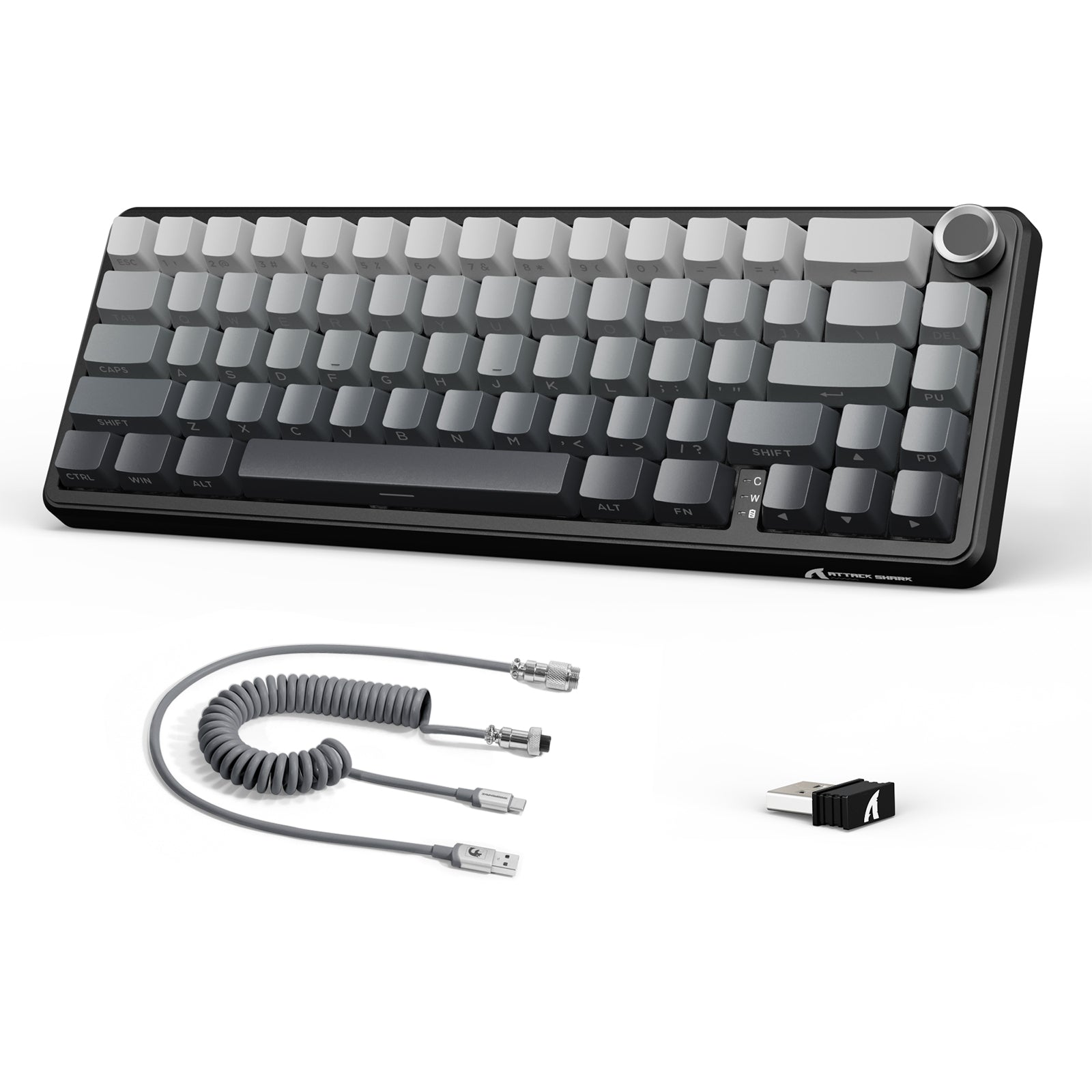 Teclado mecánico inalámbrico ATTACK SHARK X66 con cable en espiral de 8K