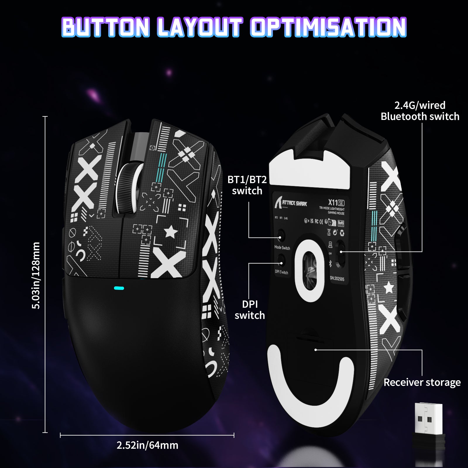 Ratón inalámbrico para juegos ATTACK SHARK X11SE