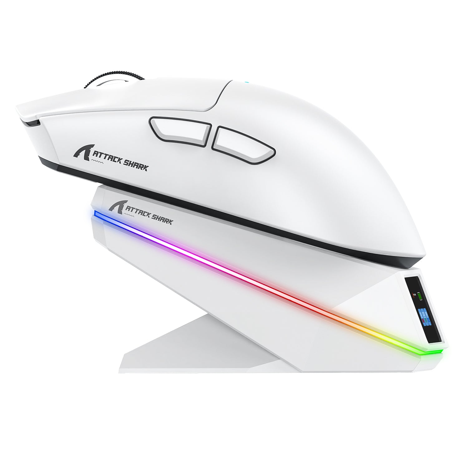 Ratón inalámbrico para juegos ATTACK SHARK X11 PRO V2 con pantalla TFT y base de carga con cable en espiral C06