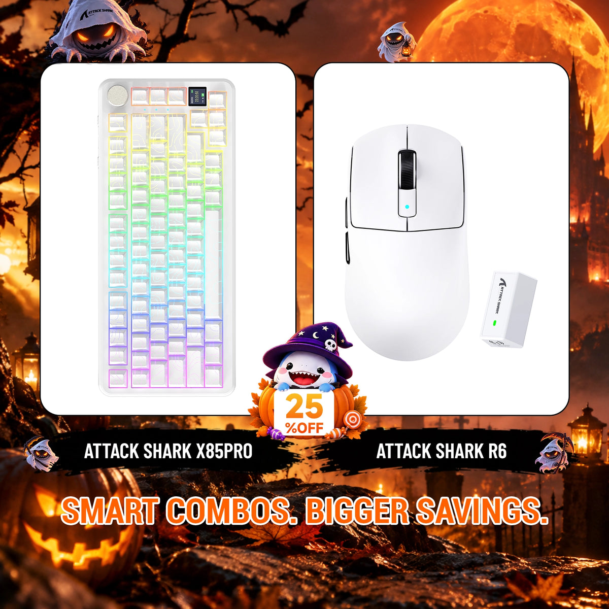 ATTACK SHARK X85 PRO: teclado mecánico con junta de tres modos + paquete de ratón inalámbrico para gaming R6