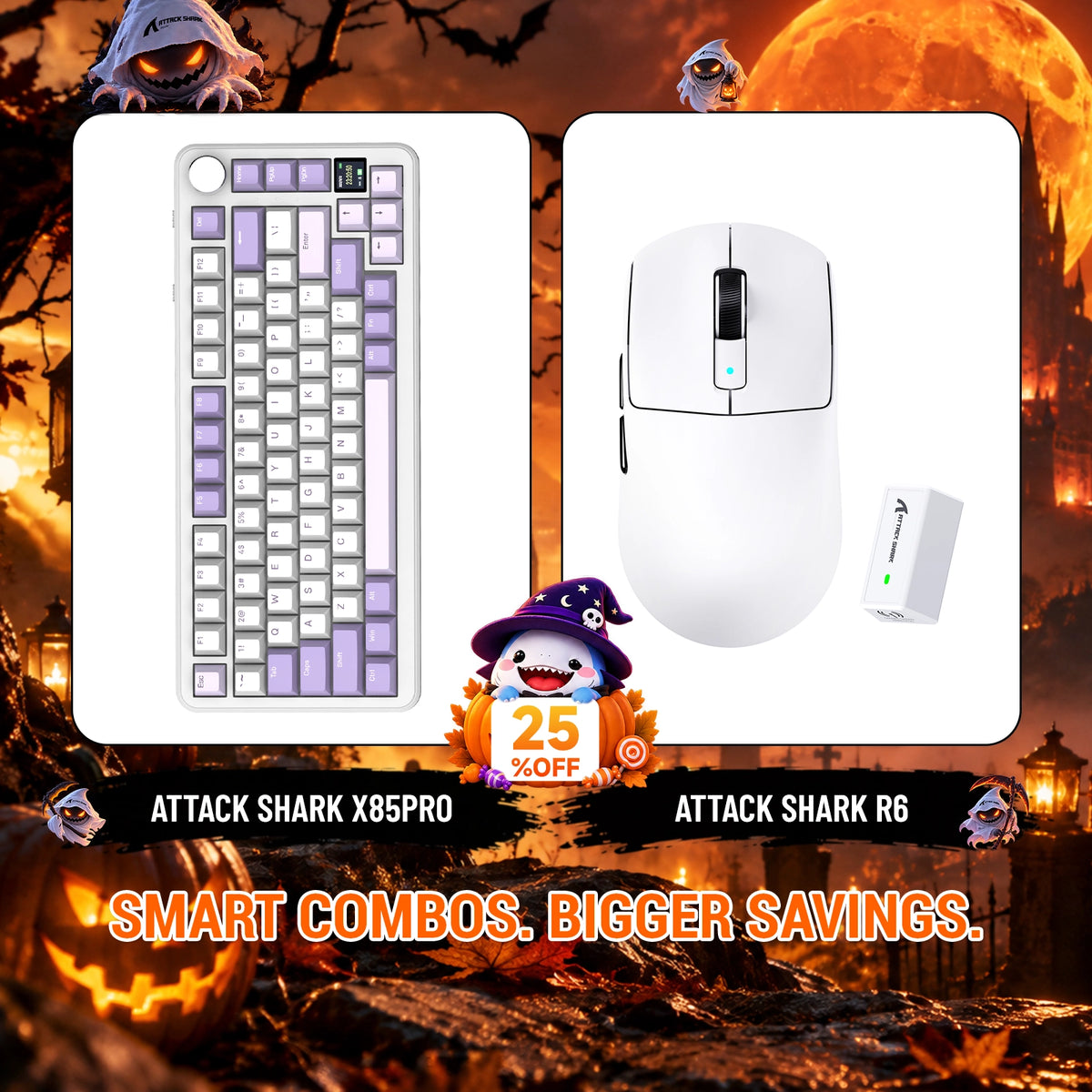ATTACK SHARK X85 PRO: teclado mecánico con junta de tres modos + paquete de ratón inalámbrico para gaming R6
