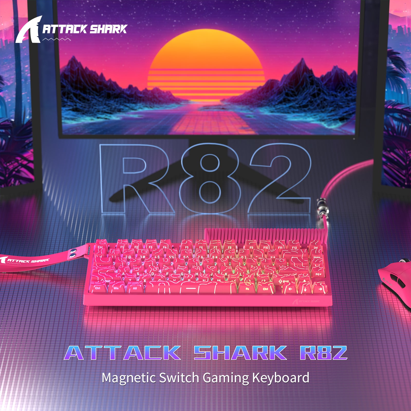 Teclado para juegos con cable ATTACK SHARK R82 HE (75%) y cable LED C01ULTRA