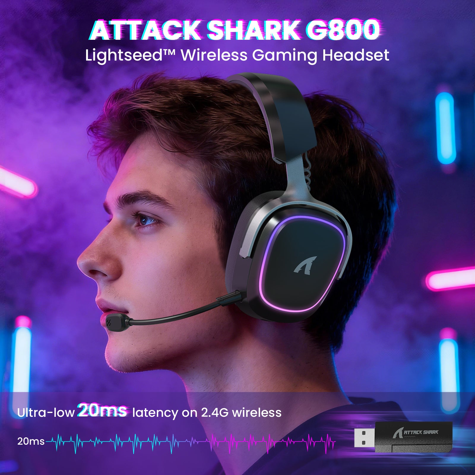 Auriculares inalámbricos para juegos ATTACK SHARK G800