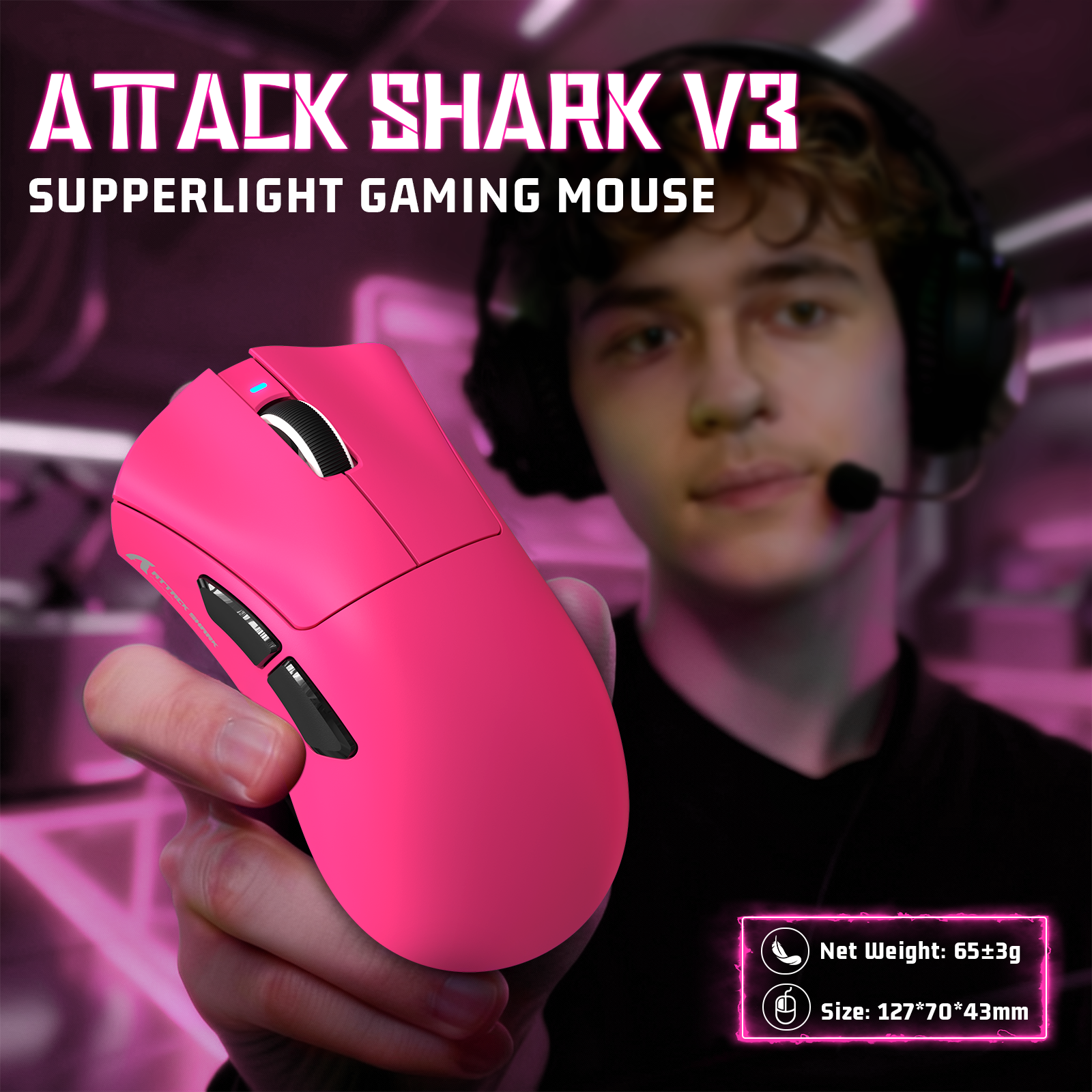 Ratón para juegos ultraligero de tres modos ATTACK SHARK V3