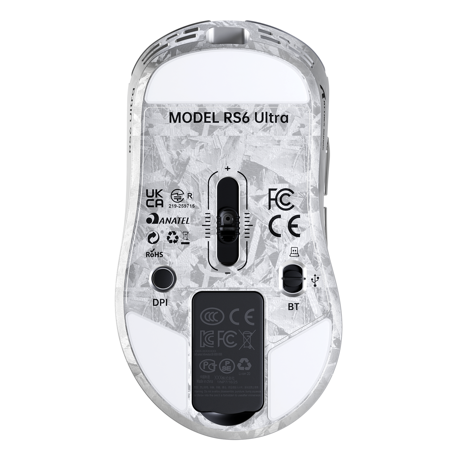 Ratón para juegos inalámbrico ATTACK SHARK RS6 ULTRA de fibra de carbono PAW3955MAX