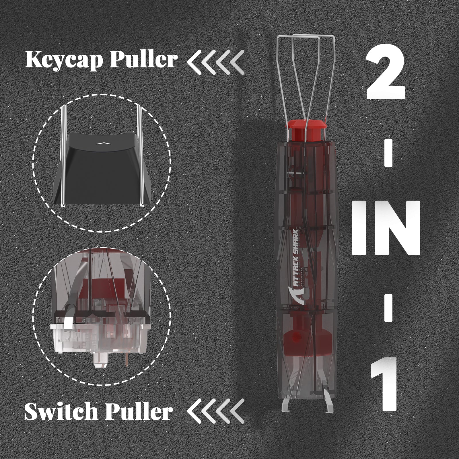 2-in-1 keycap and switch puller with adjustable stainless steel wires