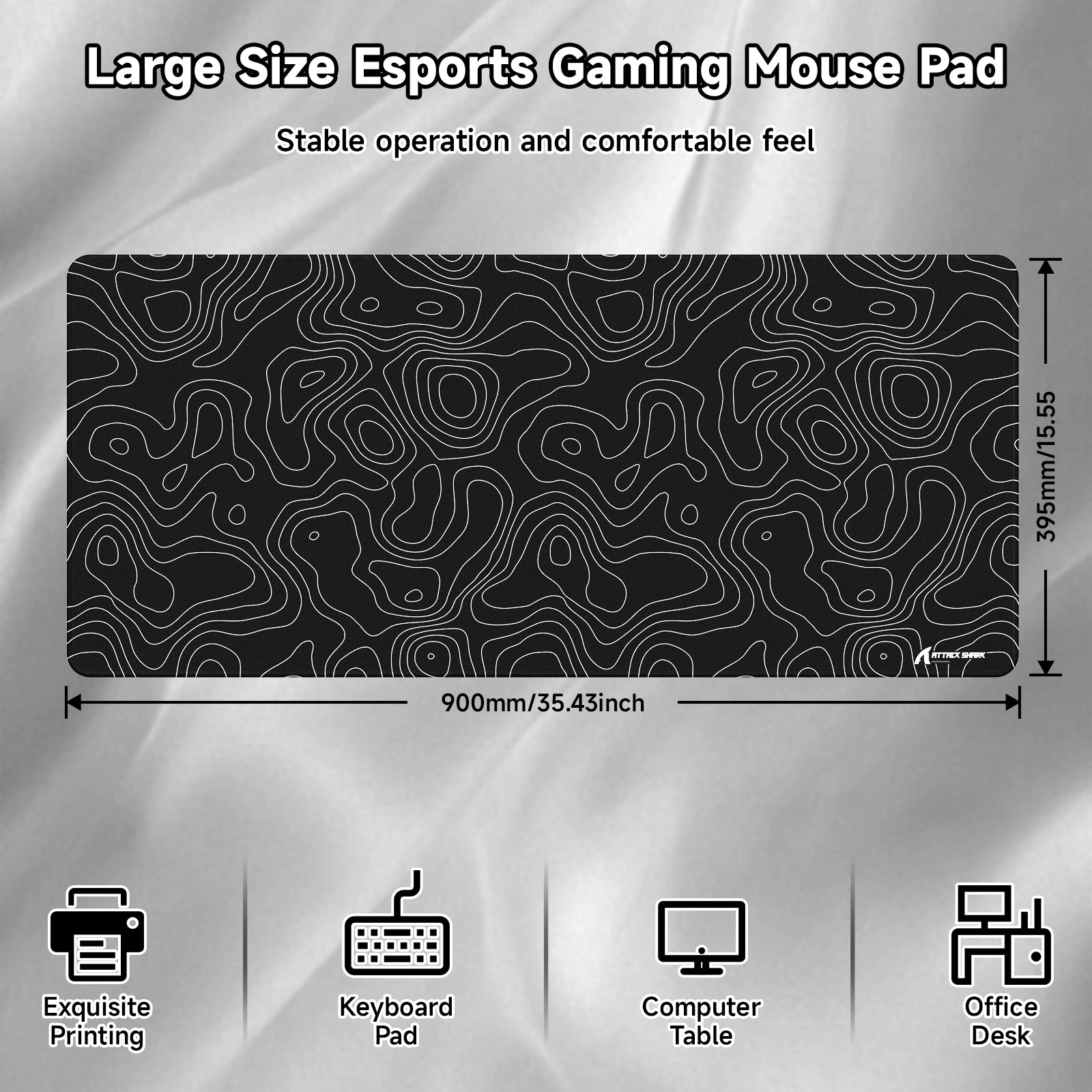 Alfombrilla de ratón para eSport ATTACK SHARK CM02PRO (900x400x4 MM)