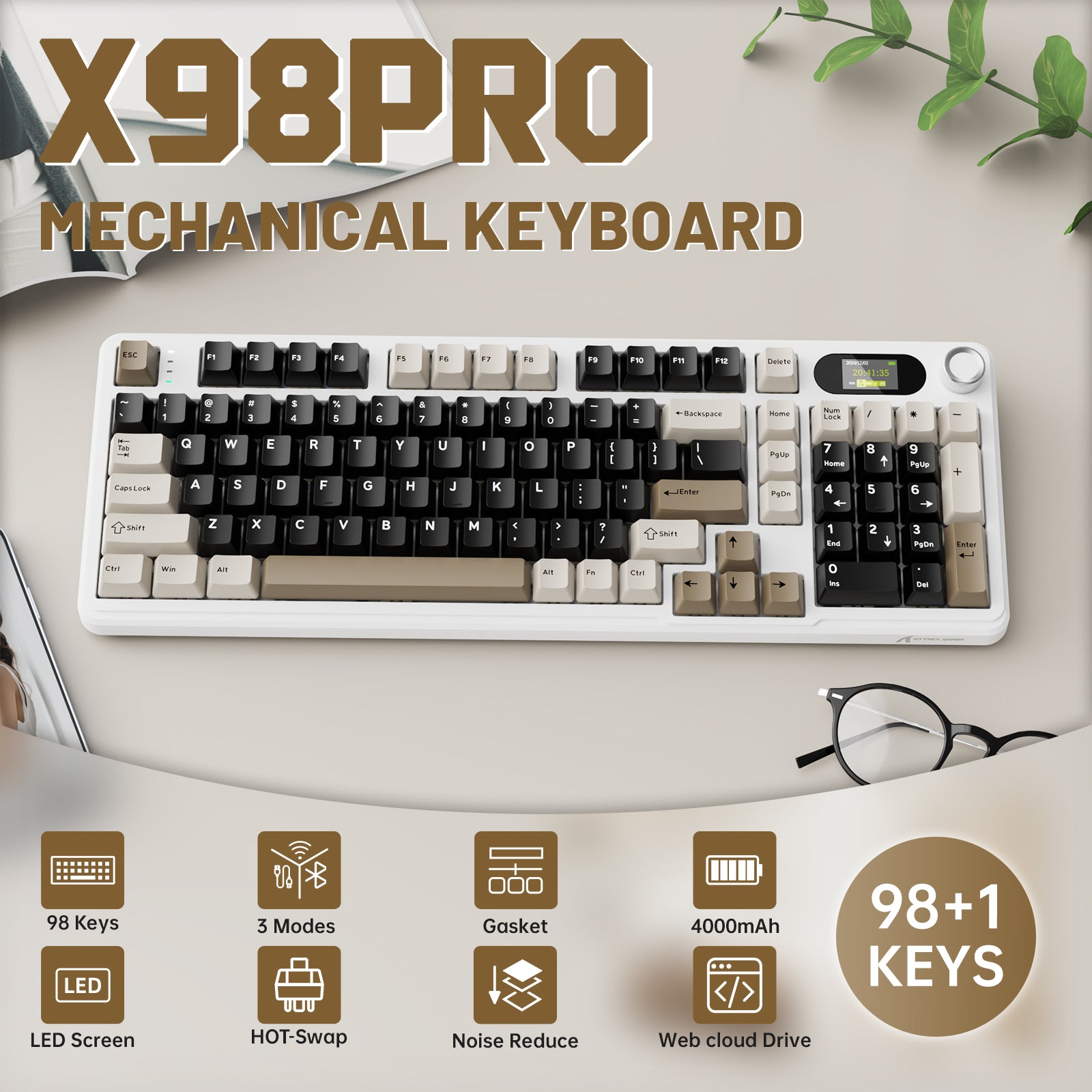 Teclado inalámbrico para juegos ATTACK SHARK X98PRO