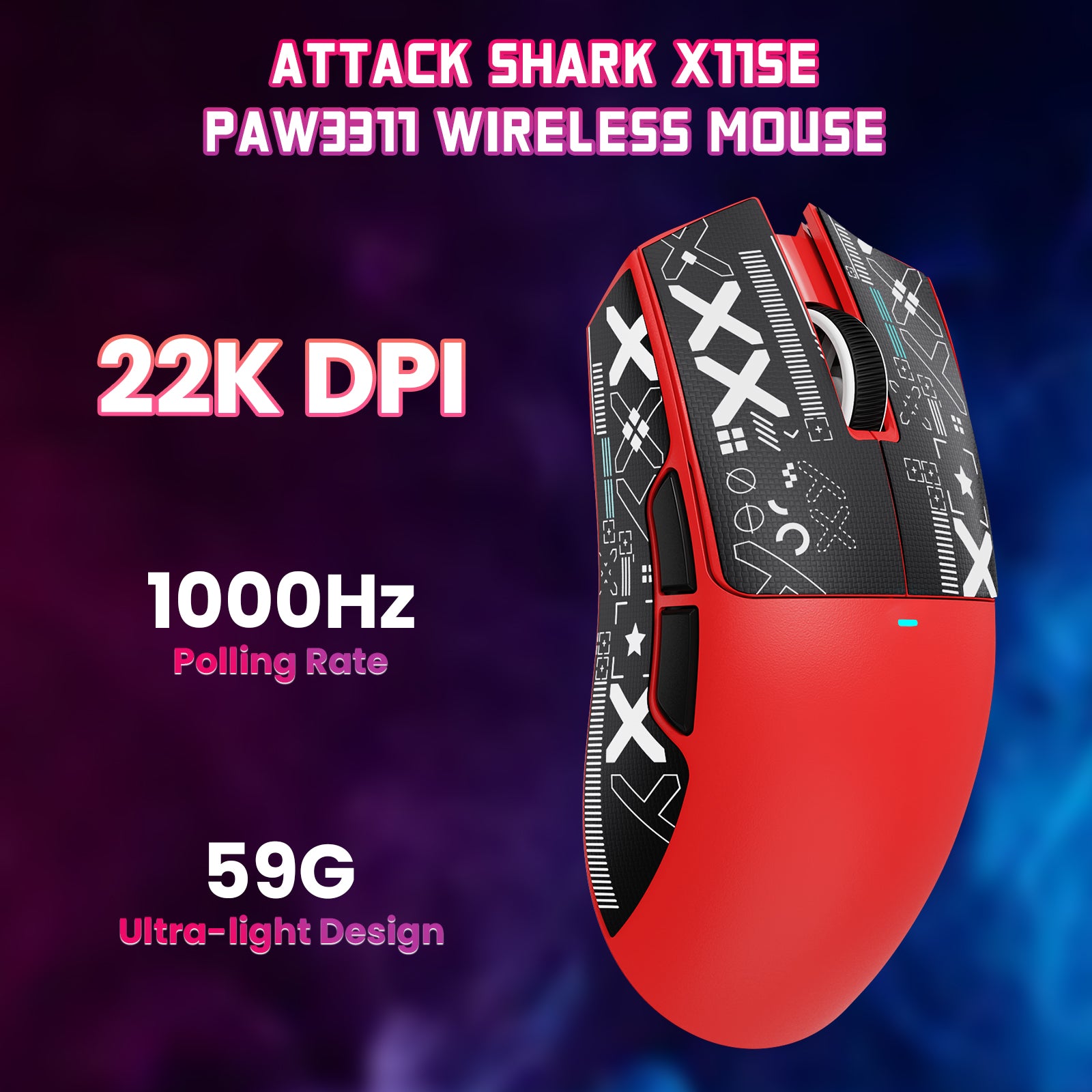 Ratón inalámbrico para juegos ATTACK SHARK X11SE