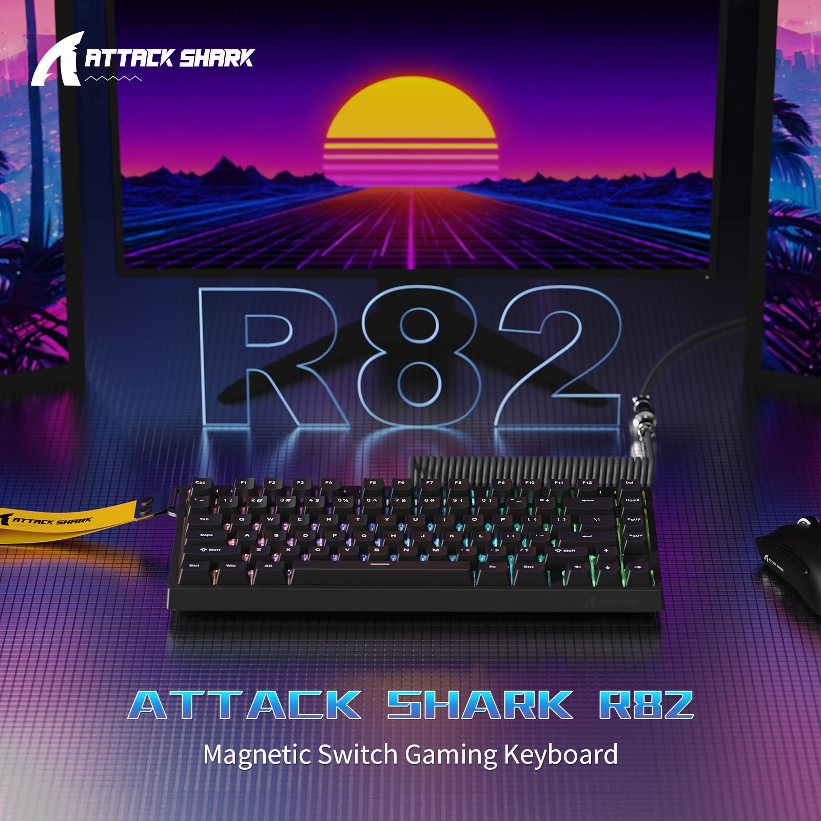 Teclado para juegos con cable ATTACK SHARK R82 HE (75%) y cable LED C01ULTRA
