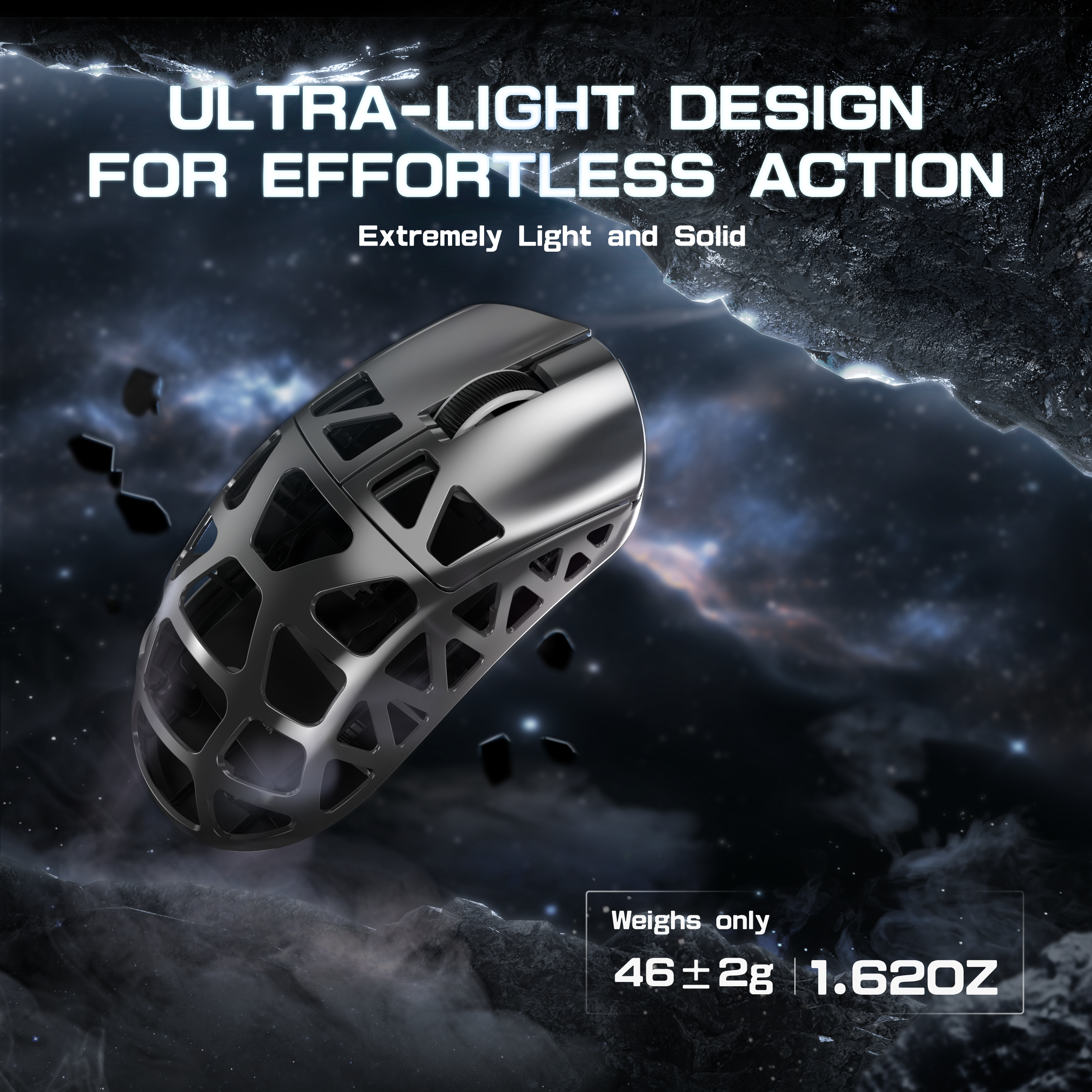 Attack Shark R3PRO ultra-light gaming mouse with magnesium design and weight info