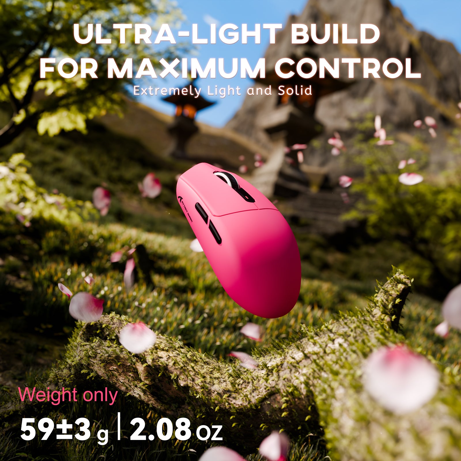 ATTACK SHARK G3 Ratón inalámbrico para juegos trimodo 25000 DPI Ultraligero