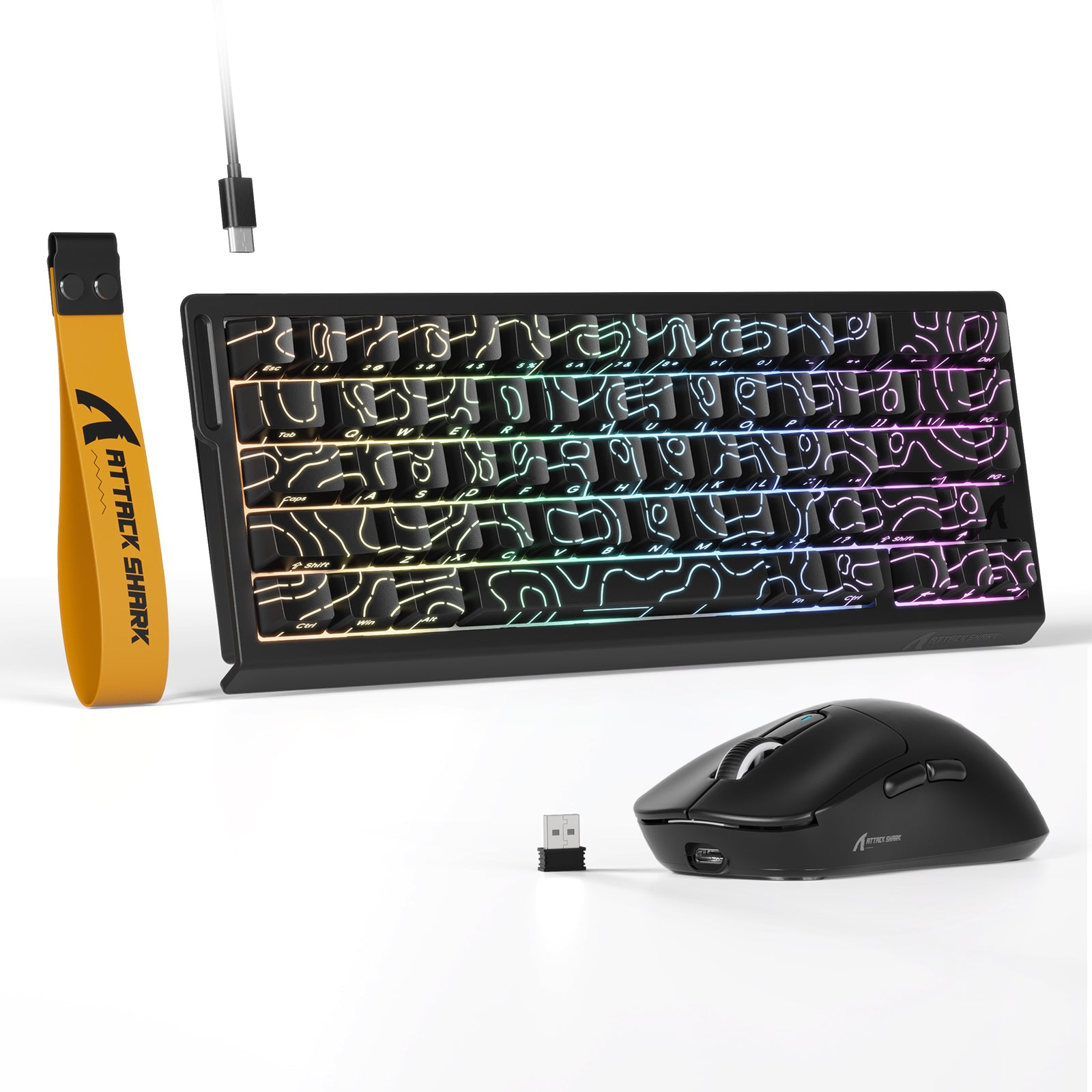Teclado magnético ATTACK SHARK X68HE con ratón para juegos X3
