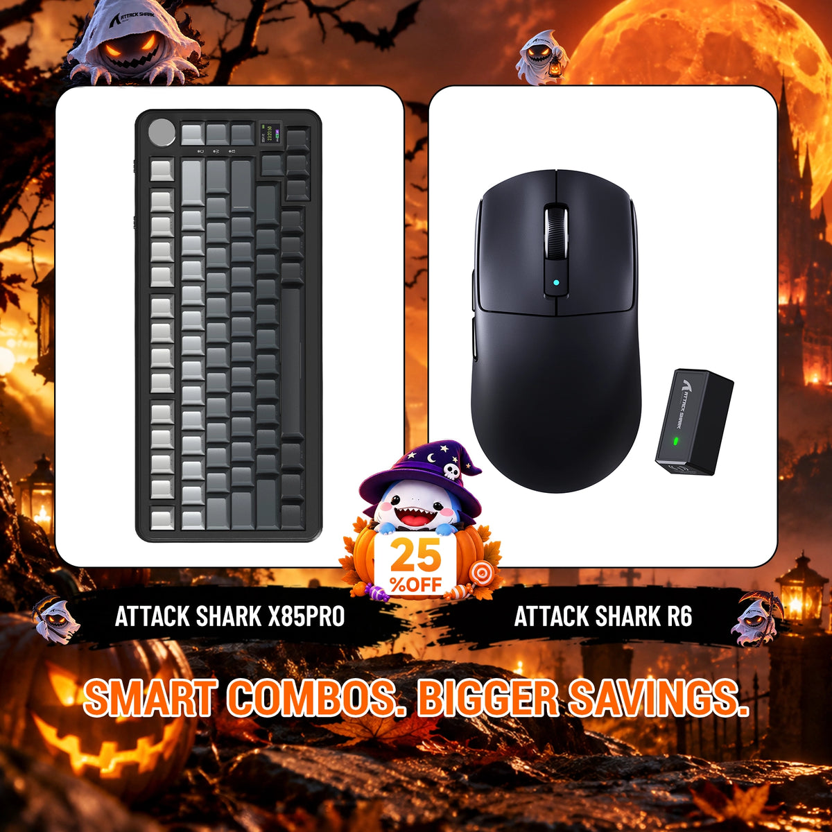 ATTACK SHARK X85 PRO: teclado mecánico con junta de tres modos + paquete de ratón inalámbrico para gaming R6