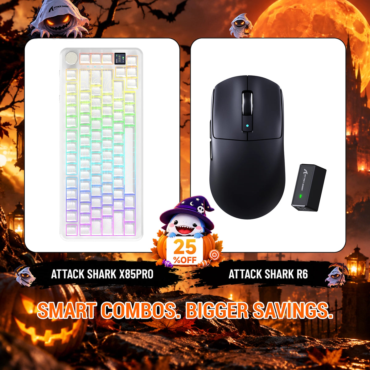 ATTACK SHARK X85 PRO: teclado mecánico con junta de tres modos + paquete de ratón inalámbrico para gaming R6
