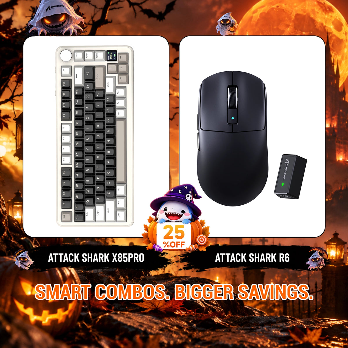 ATTACK SHARK X85 PRO: teclado mecánico con junta de tres modos + paquete de ratón inalámbrico para gaming R6
