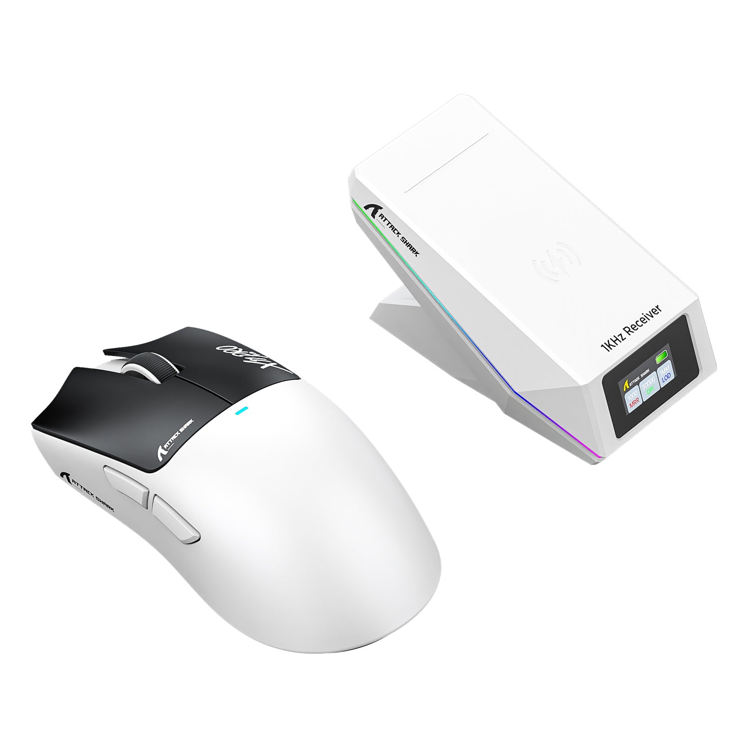 Ratón inalámbrico para juegos ATTACK SHARK X11 PRO V2 con pantalla TFT y base de carga con cable en espiral C06