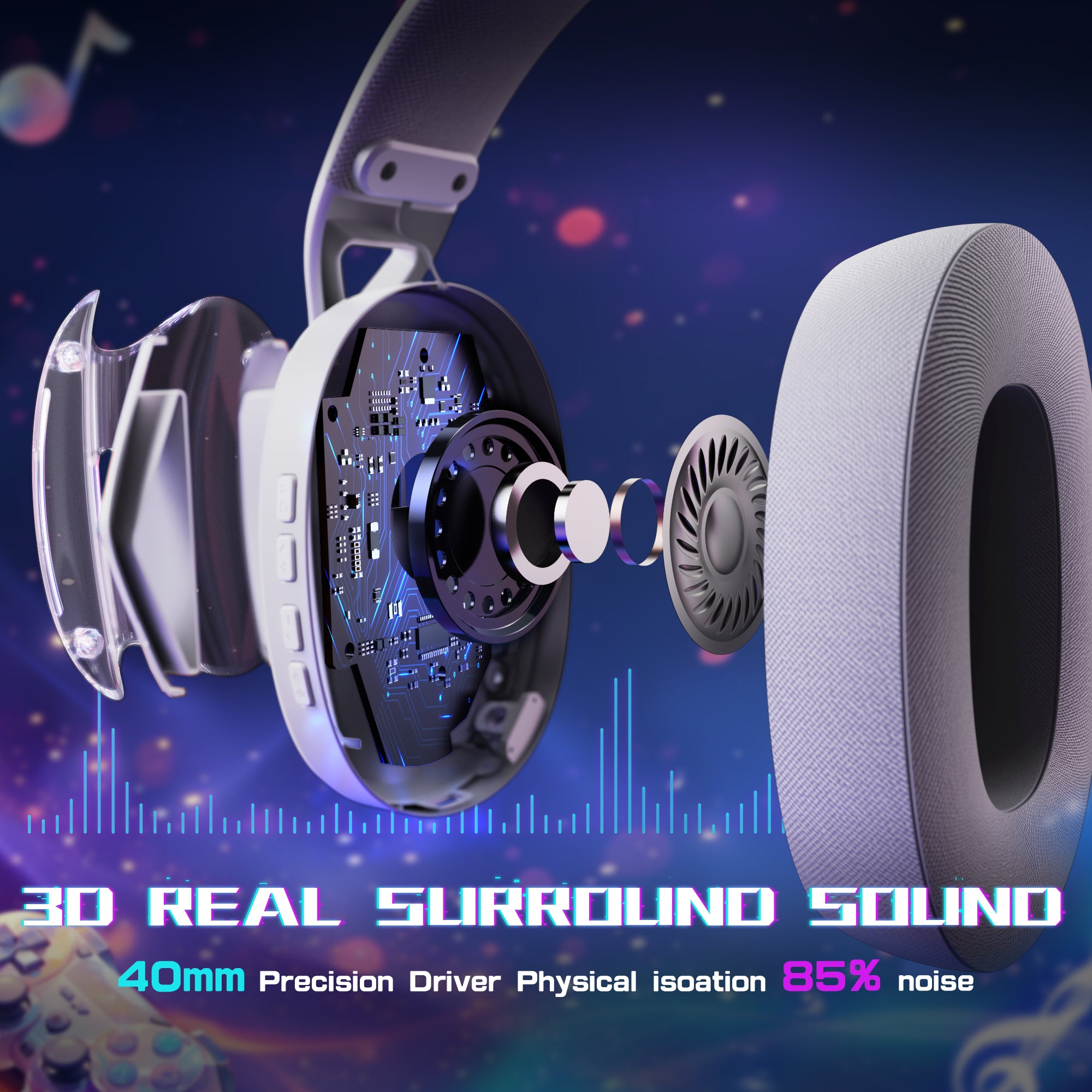 Auriculares para juegos ultraligeros de tres modos ATTACK SHARK L60