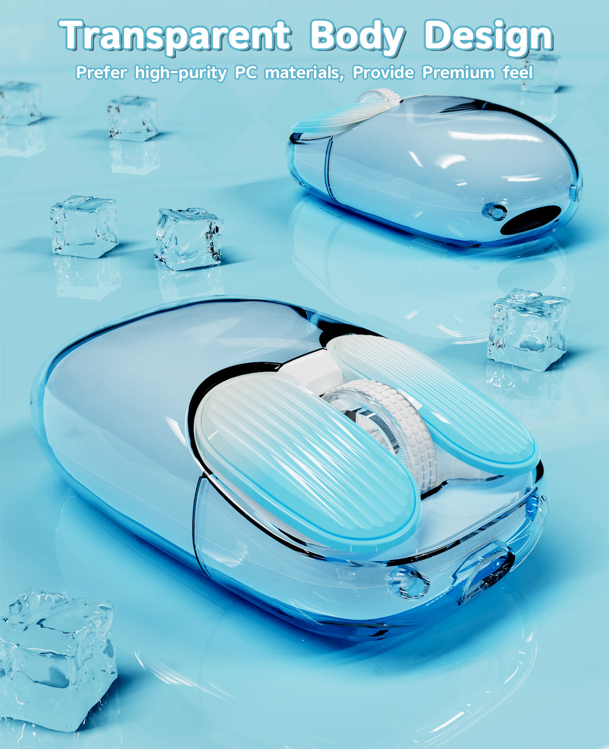 Attack Shark I069 Mini Wireless Mouse with transparent body and premium design.