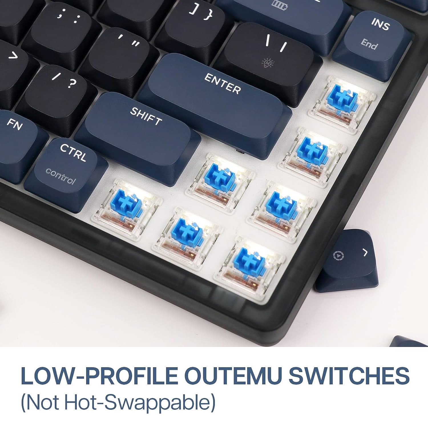 Low-profile Outemu switches for AK832PRO mechanical keyboard highlighted.