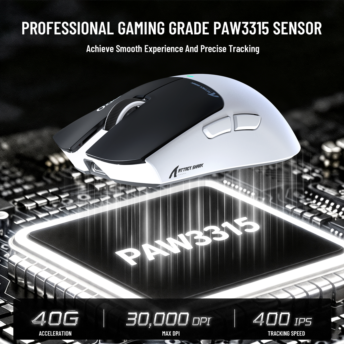 Ratón inalámbrico para juegos ATTACK SHARK X11 PRO V2 con pantalla TFT y base de carga con cable en espiral C06