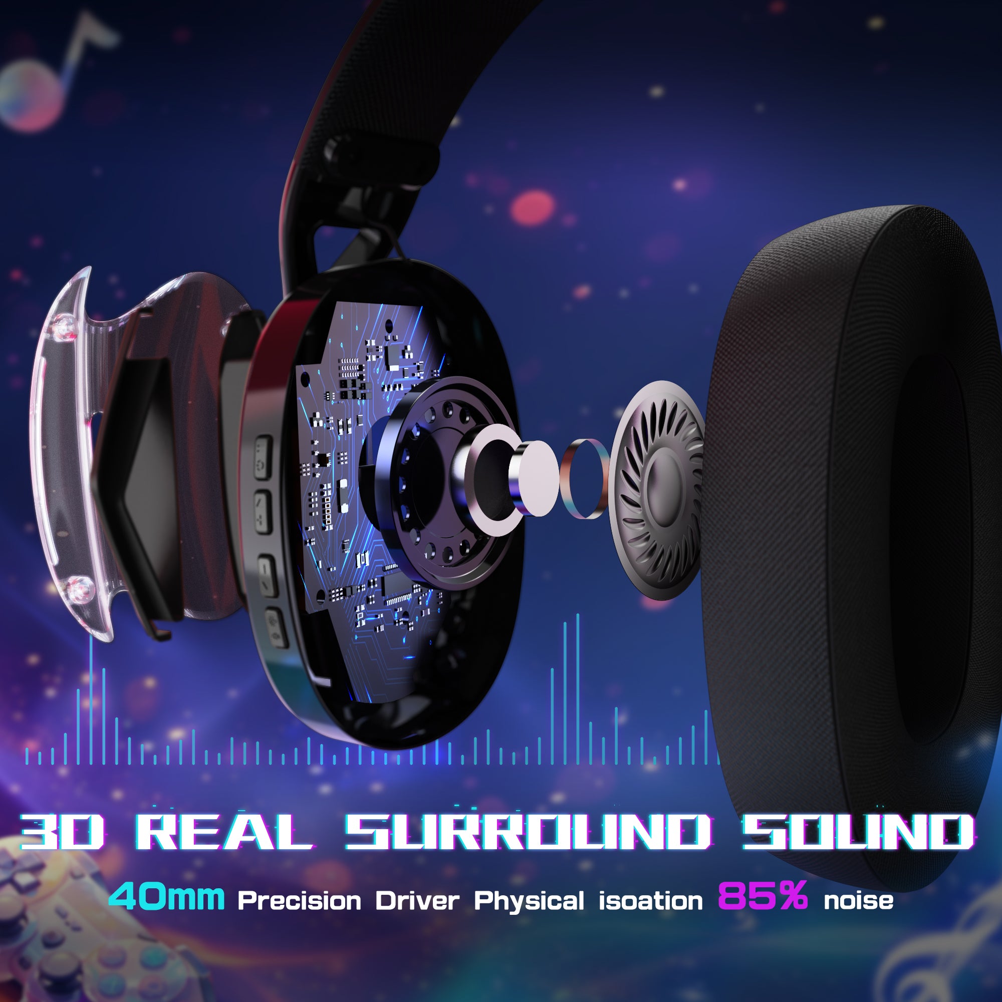 Auriculares para juegos ultraligeros de tres modos ATTACK SHARK L60