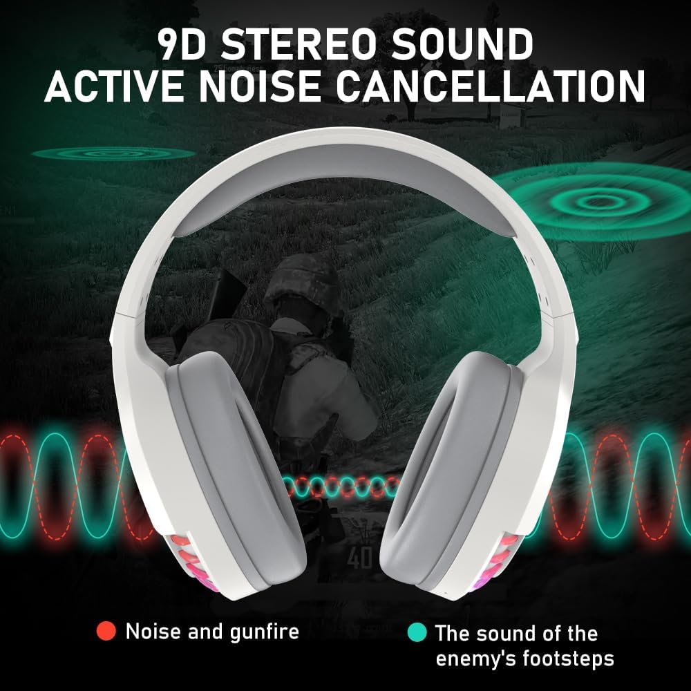 SH33 wireless headset with 9D stereo sound and active noise cancellation features.