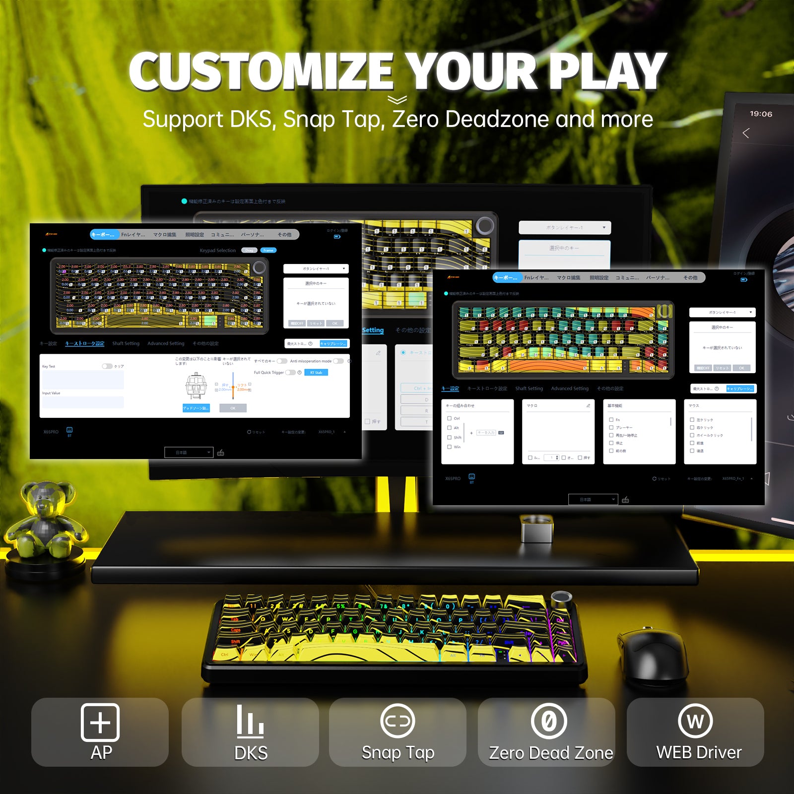 Teclado inalámbrico con gatillo rápido ATTACK SHARK X65PRO HE con interruptor magnético