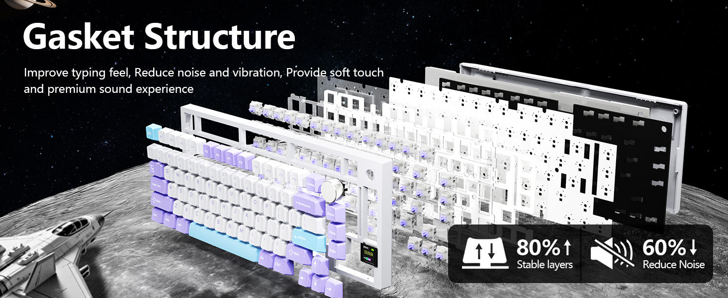 Teclado mecánico ultra trimodo ATTACK SHARK X820 con junta