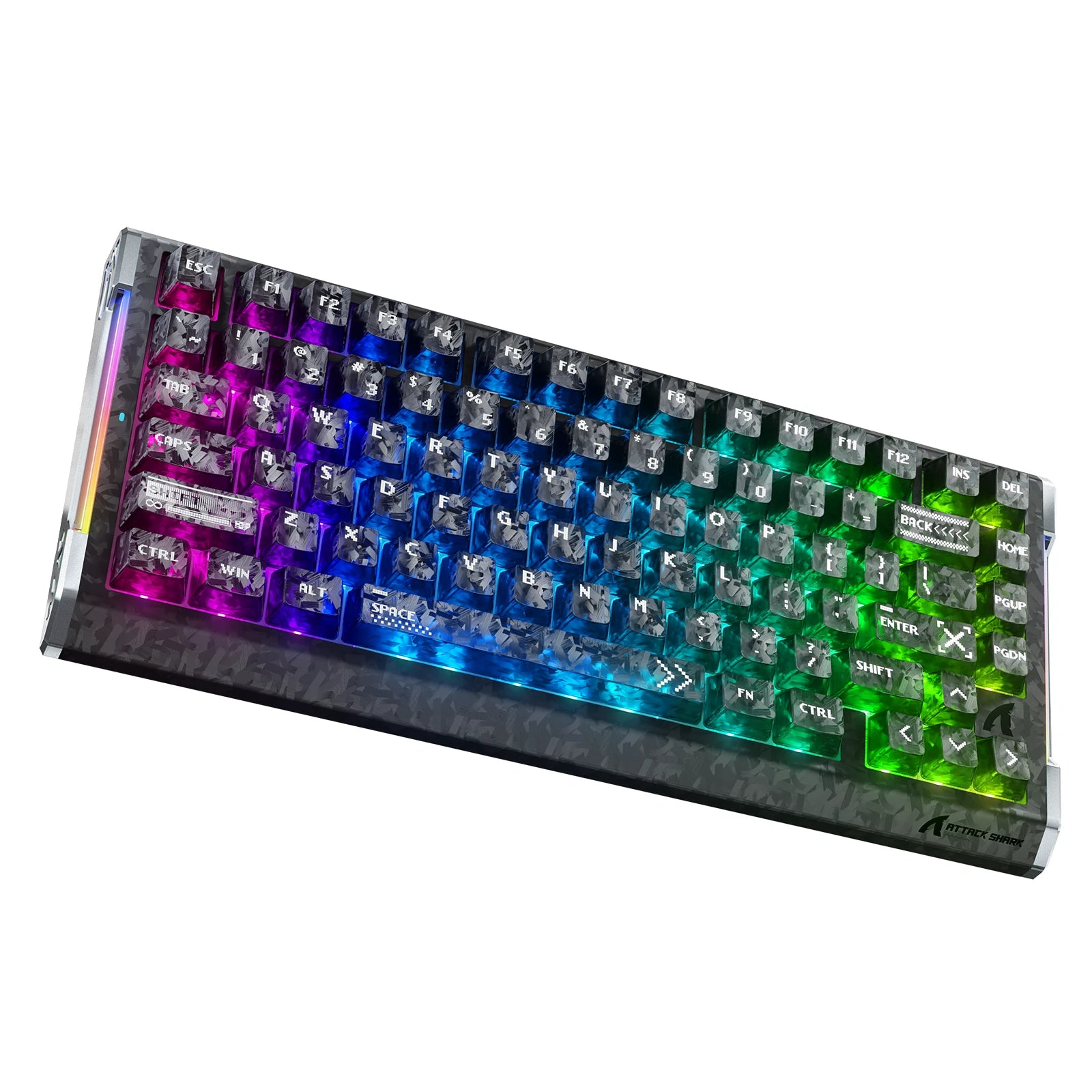 ATTACK SHARK R86 HE teclado de fibra de carbono con disparador rápido e interruptores magnéticos