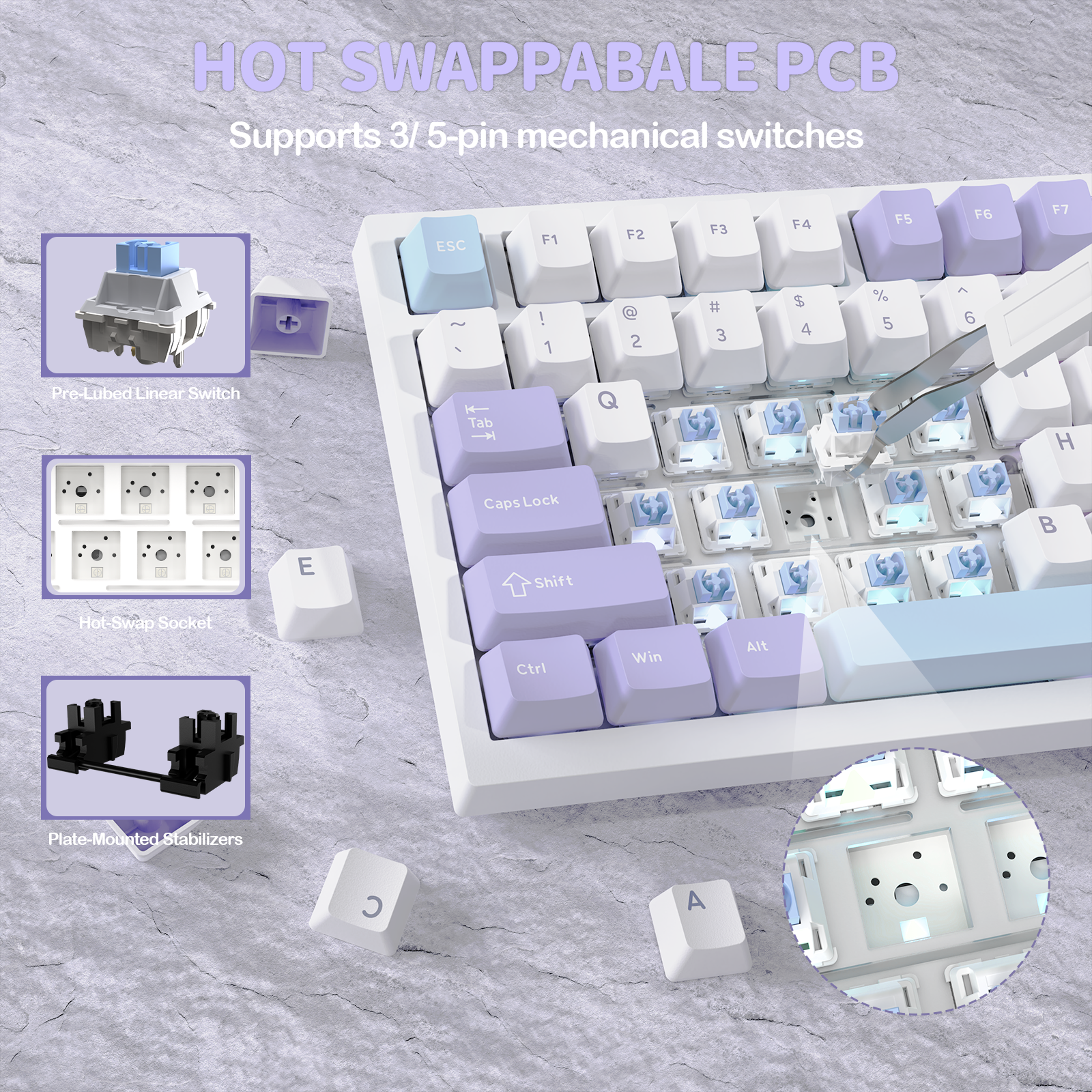 Teclado mecánico ultra trimodo ATTACK SHARK X820 con junta